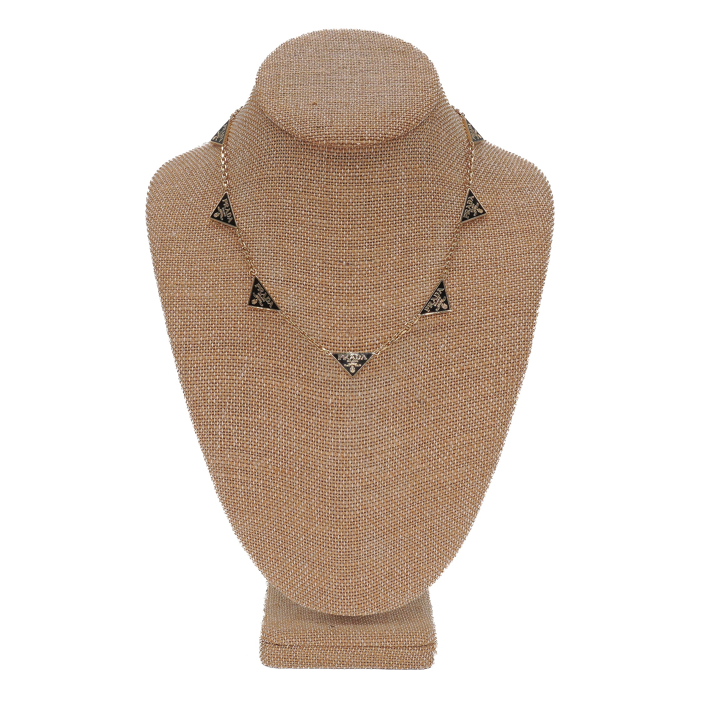 Prada Enamel Logo Station Necklace