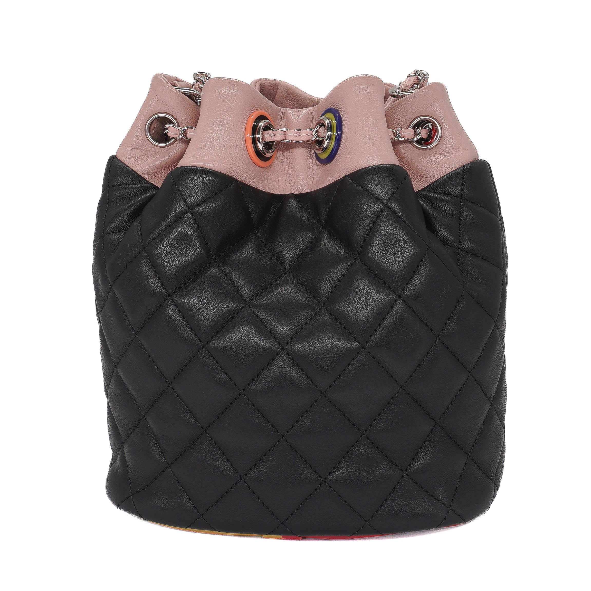 Chanel Lambskin Quilted Cuba Drawstring Tote