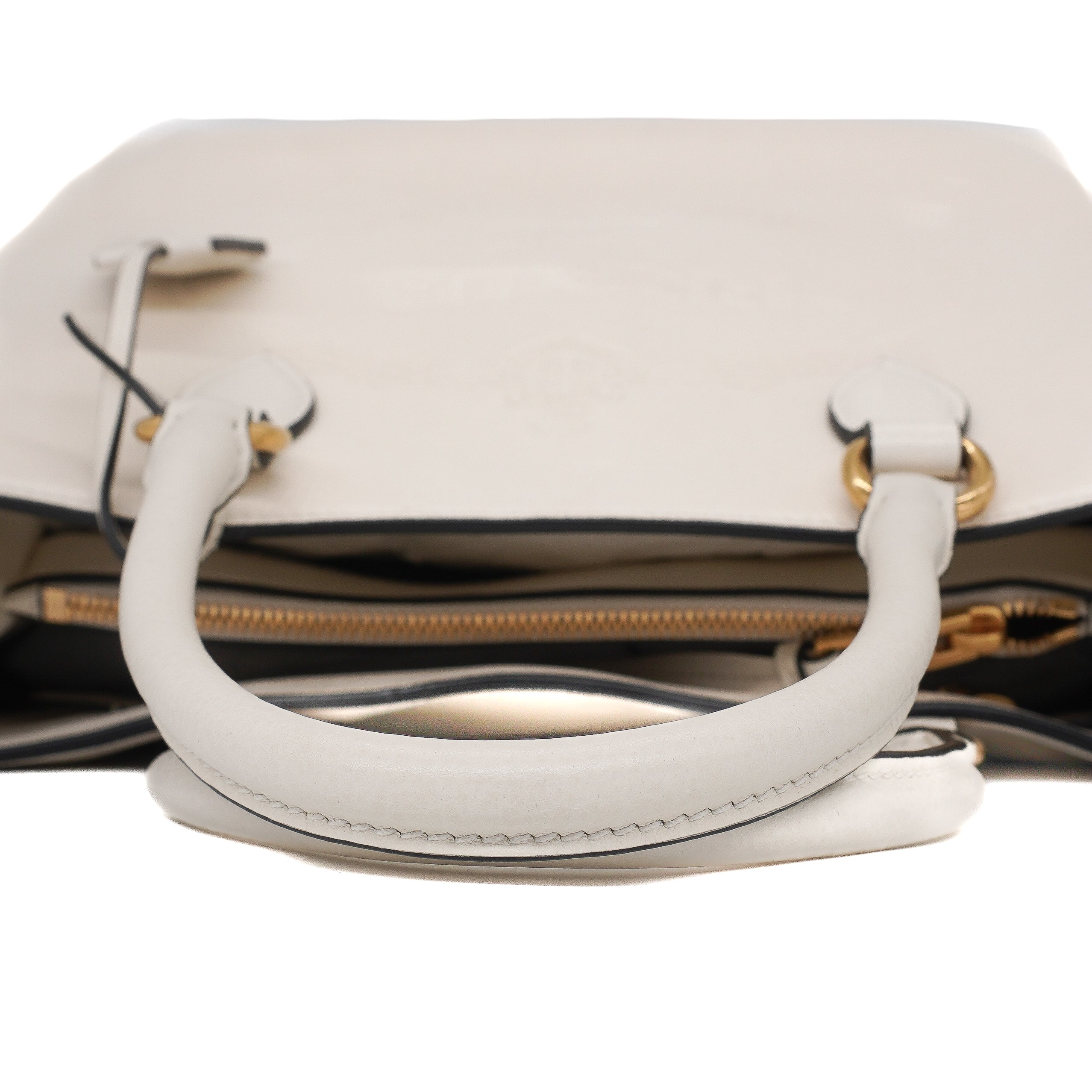 Prada Glace Calfskin Embossed Logo Tote