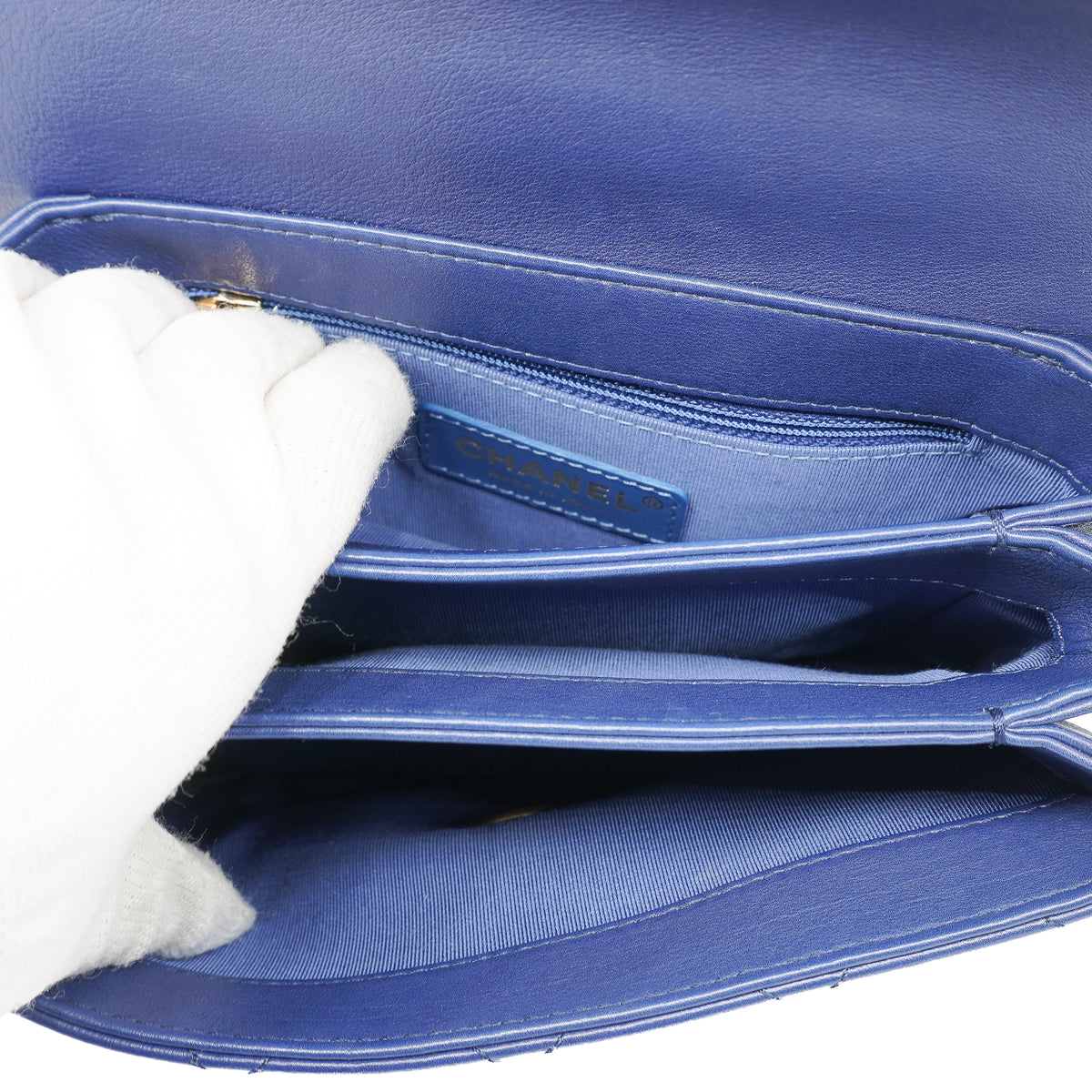 Chanel Charming Top Handle Envelope Bag Calfskin Blue