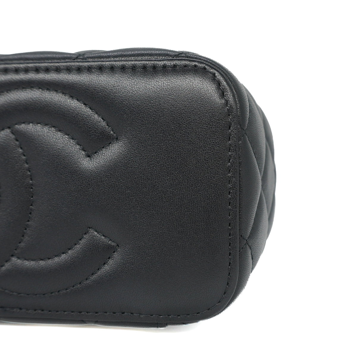 Chanel Long Vanity Metal Top Handle Lambskin Black