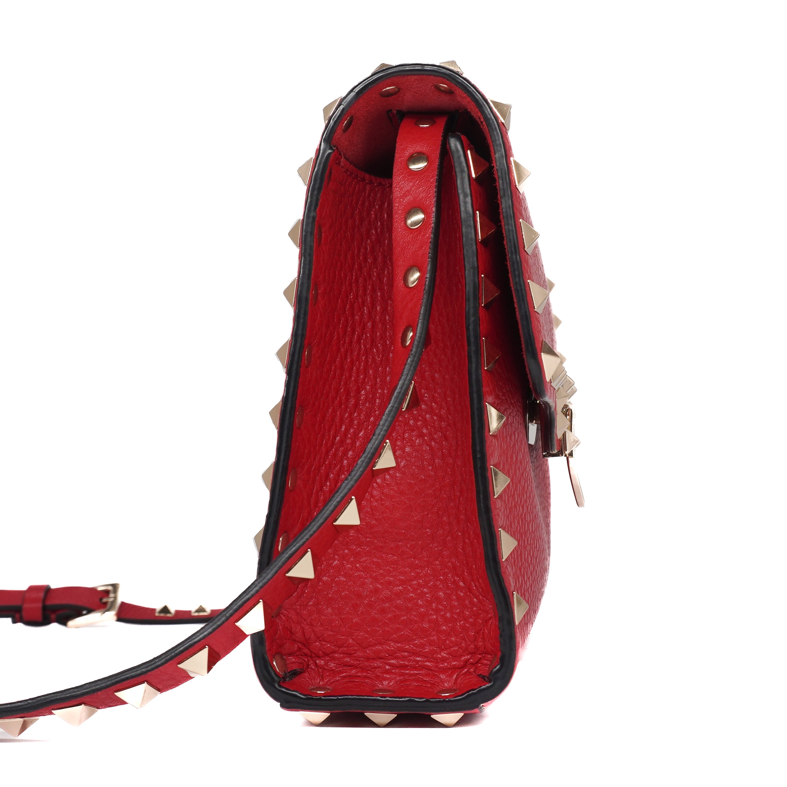 Valentino Rockstudded Flip Lock Shoulder Bag