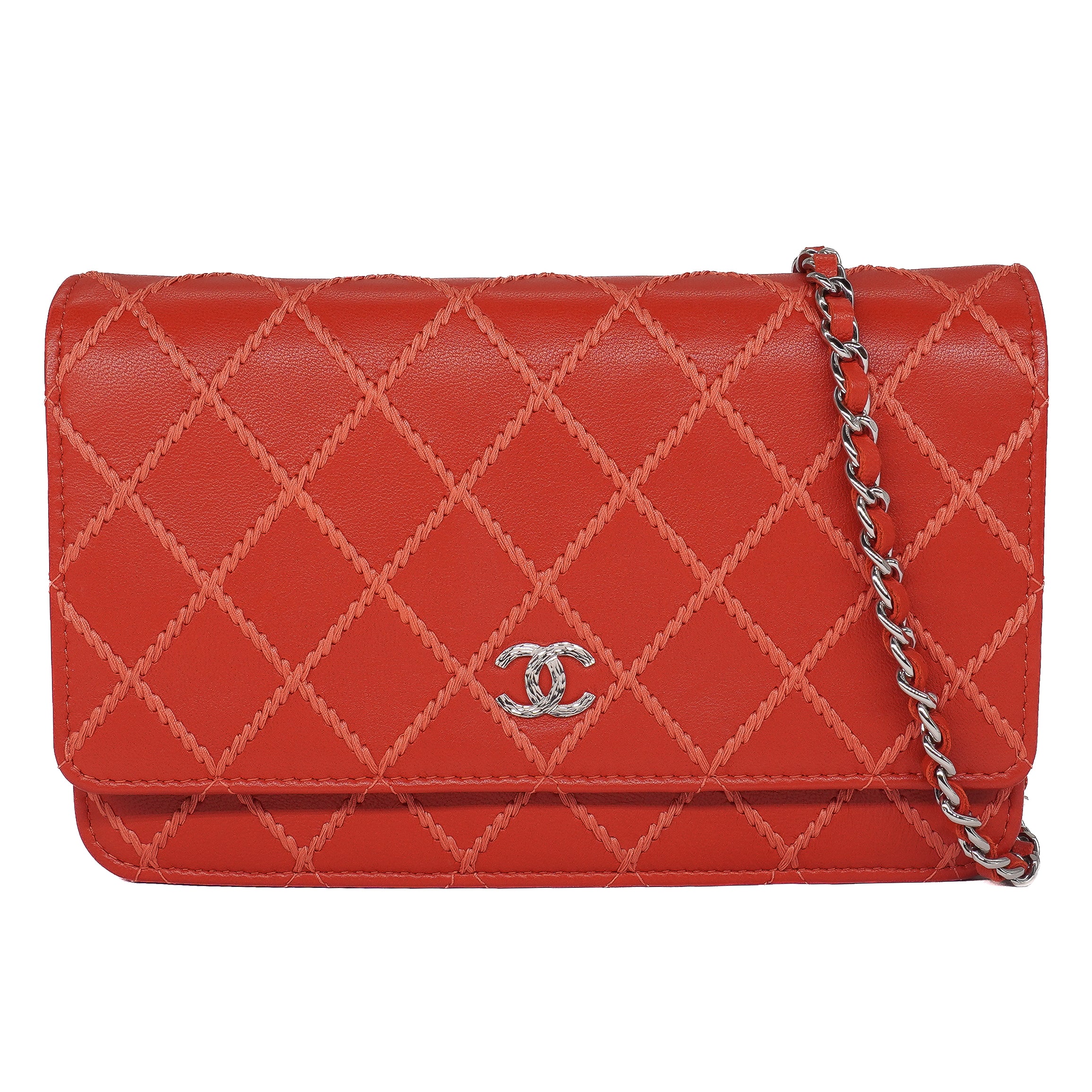 Chanel Whipstitch Chain Wallet