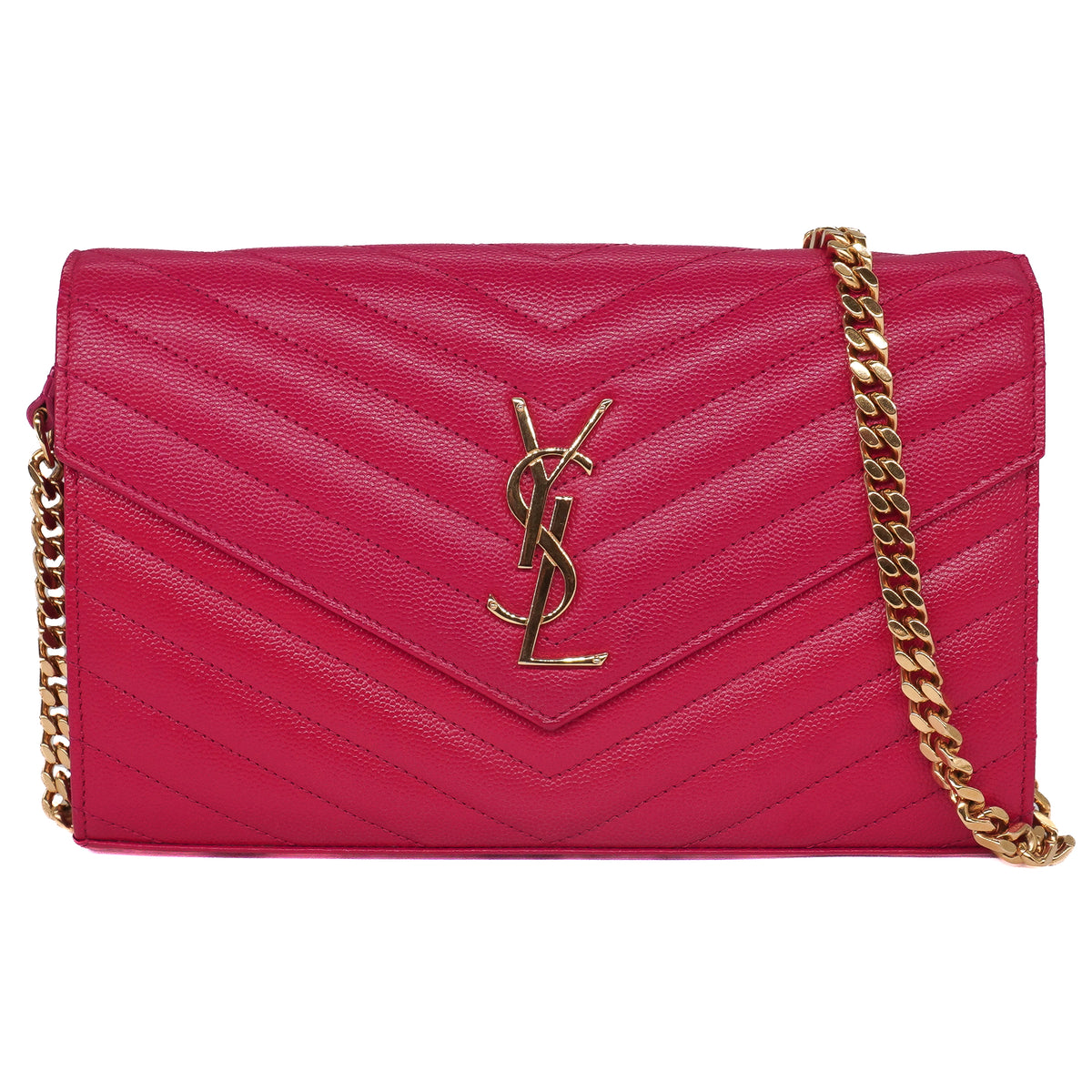 Saint Laurent Grain De Poudre Chain Wallet