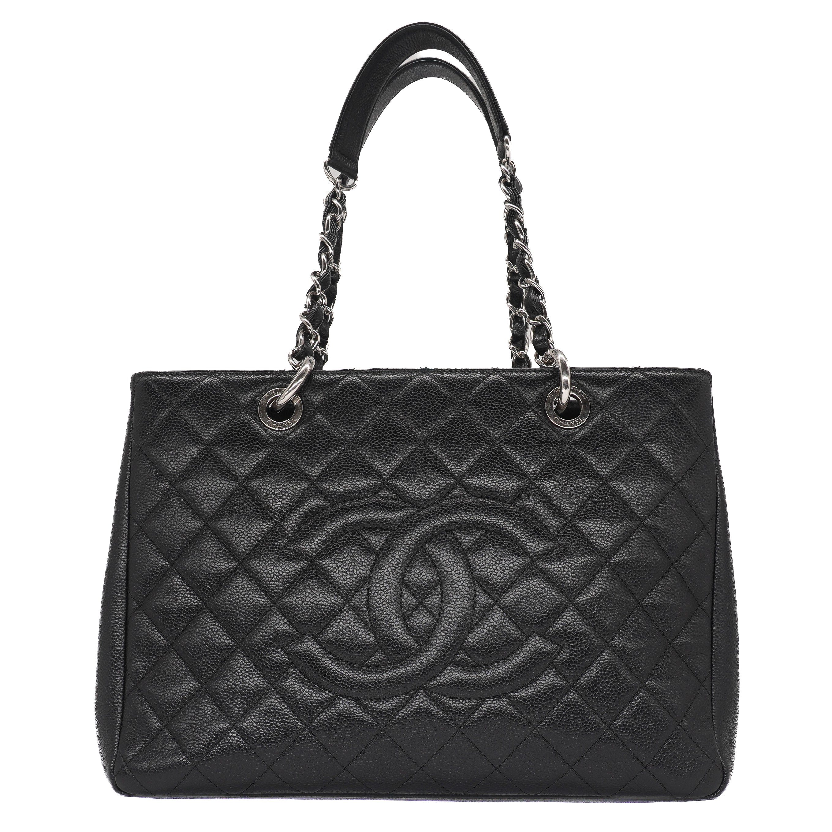Chanel Black Quilted Caviar Grand Shopping Tote