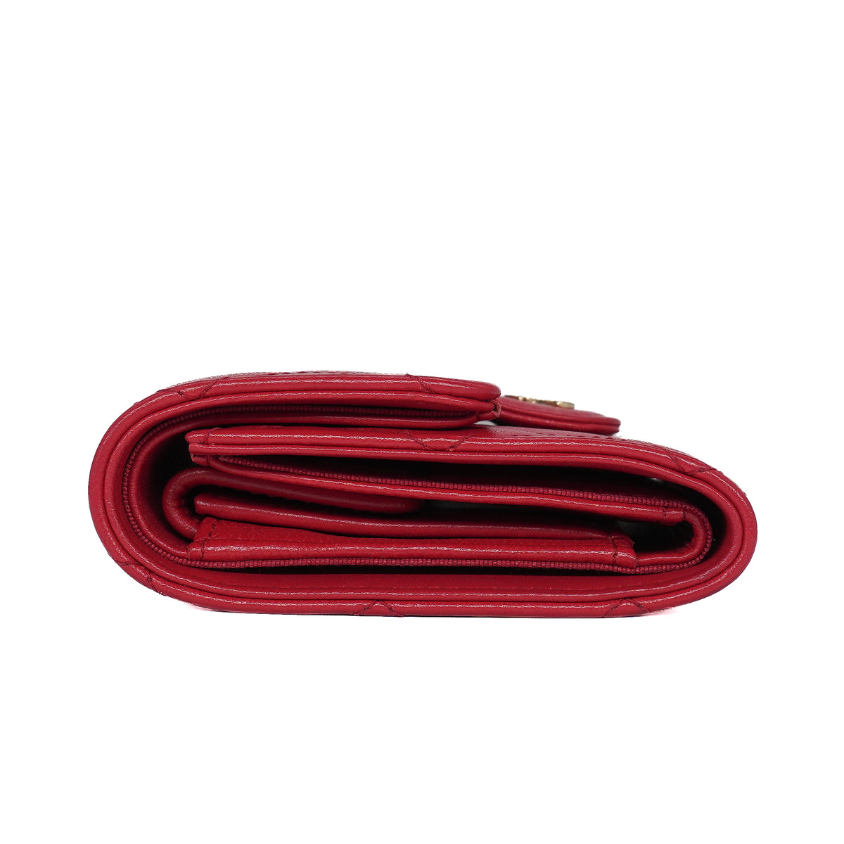 Chanel Flap Card Holder Caviar Red