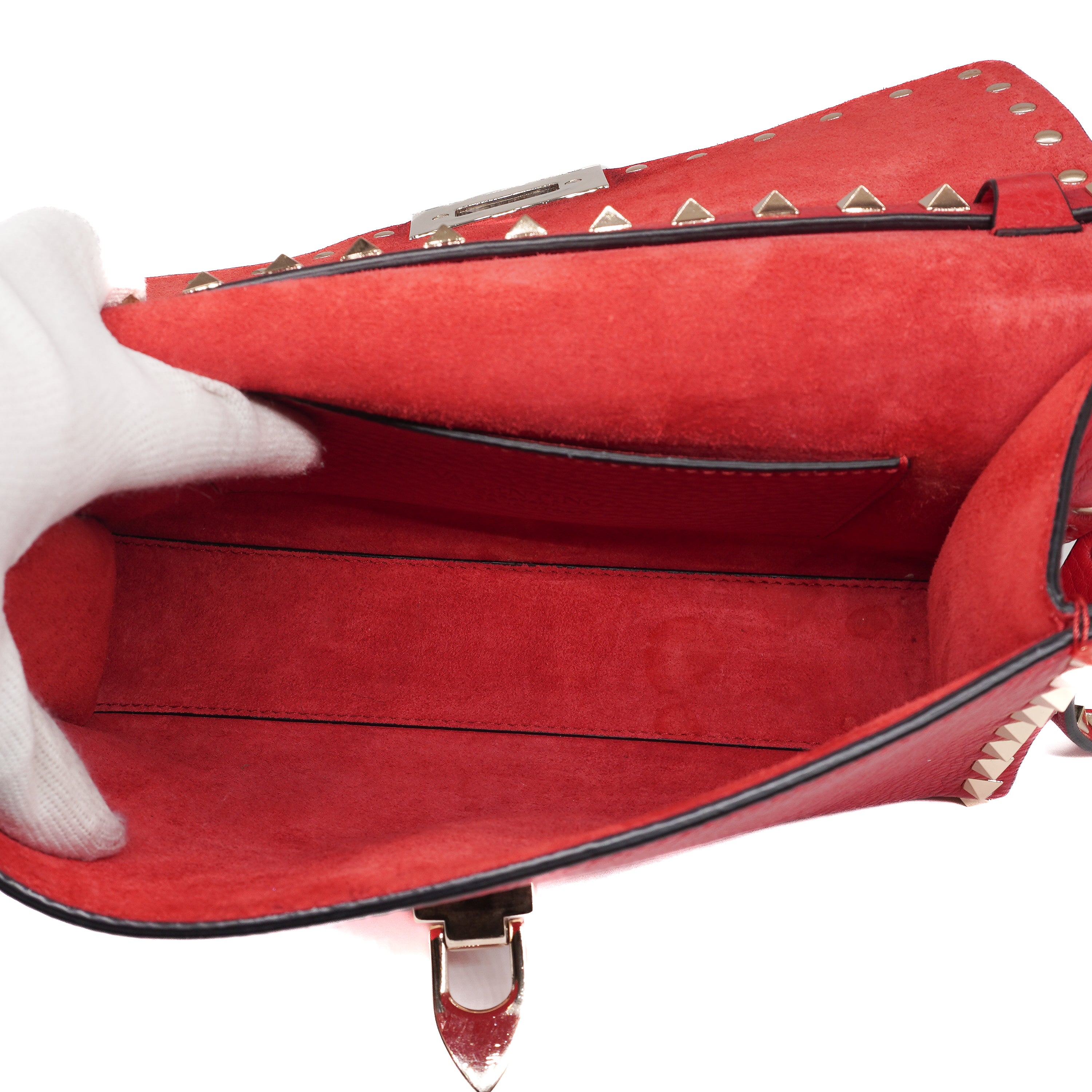 Valentino Rockstudded Flip Lock Shoulder Bag