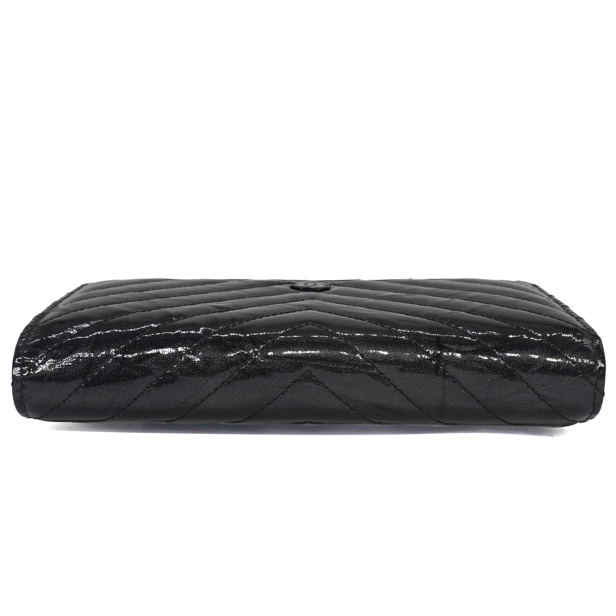 Chanel Wallet on Chain Crumpled Patent Calfskin SoBlack