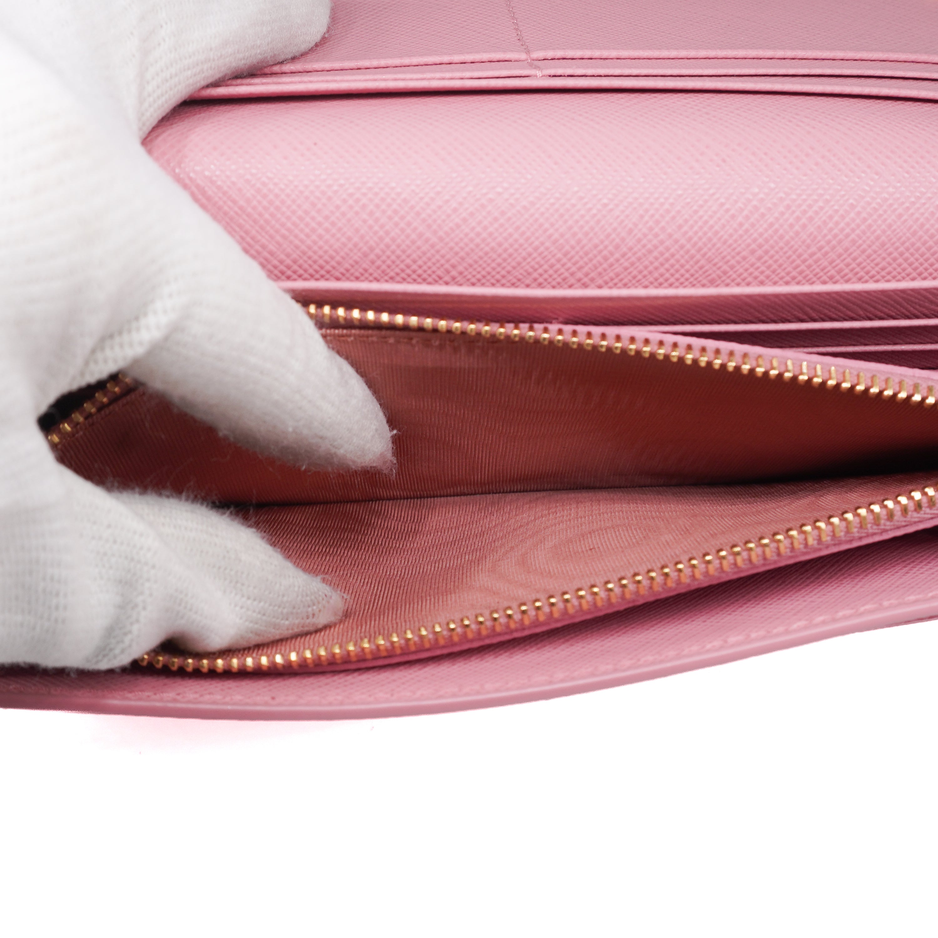 Prada Saffiano Monochrome Continental Flap Wallet