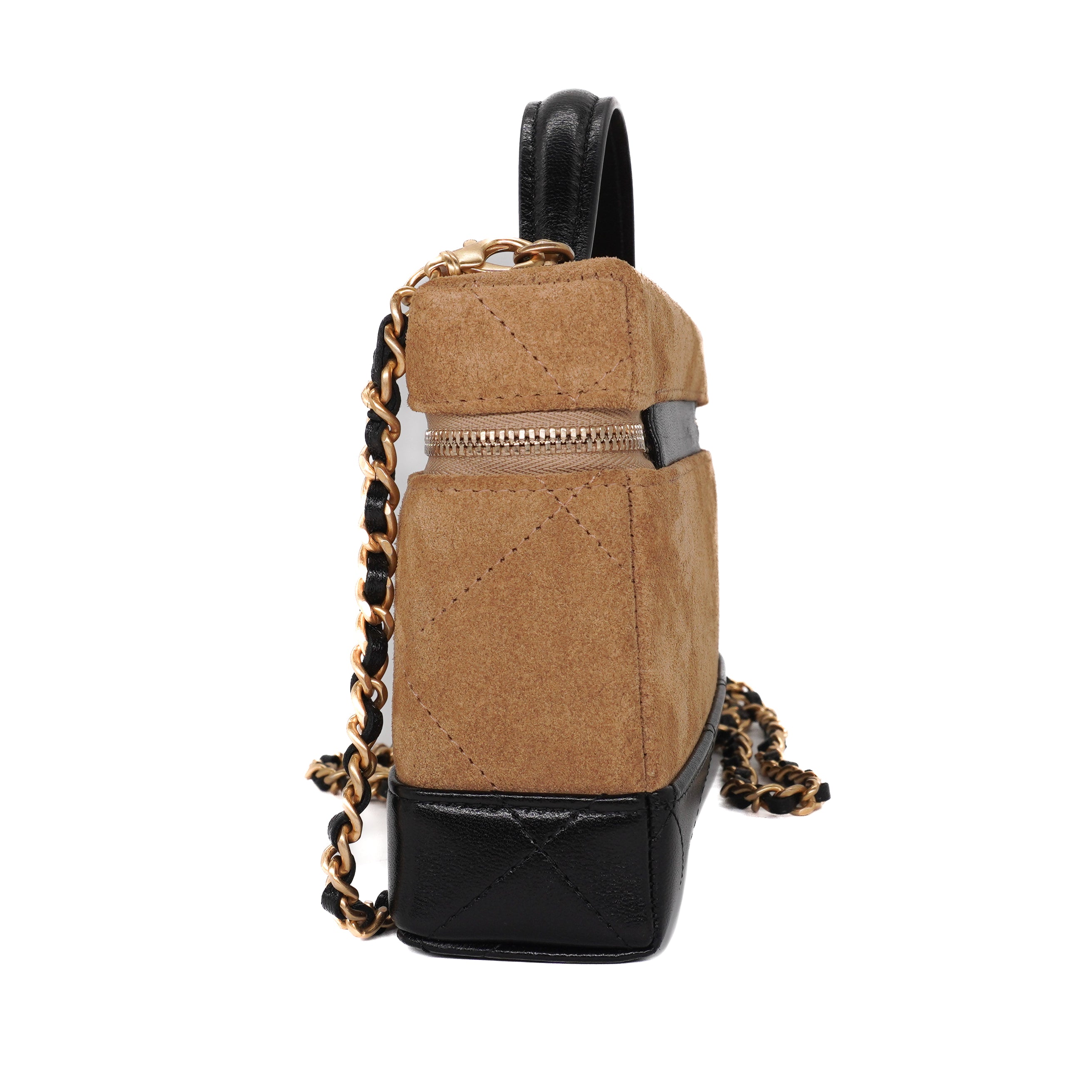 Chanel Suede Slim Vanity Case With Chain