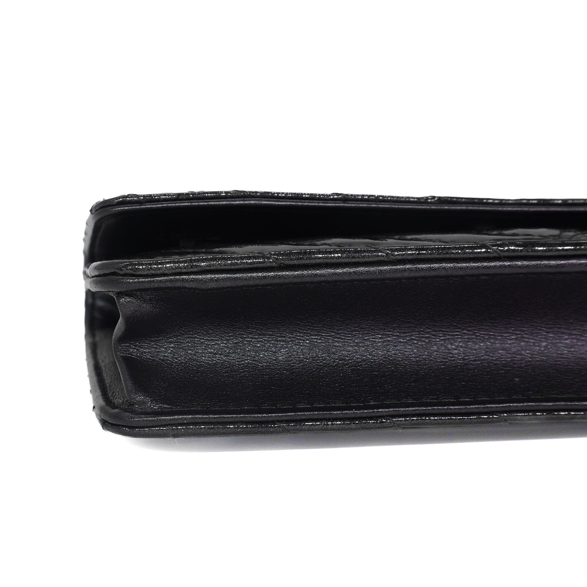 Chanel Wallet on Chain Crumpled Patent Calfskin SoBlack