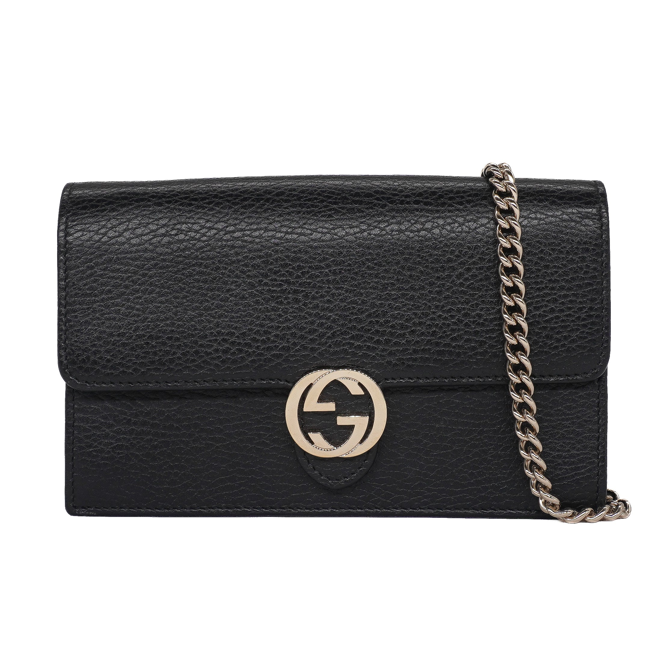 Gucci Dollar Calfskin Interlocking G Chain Wallet