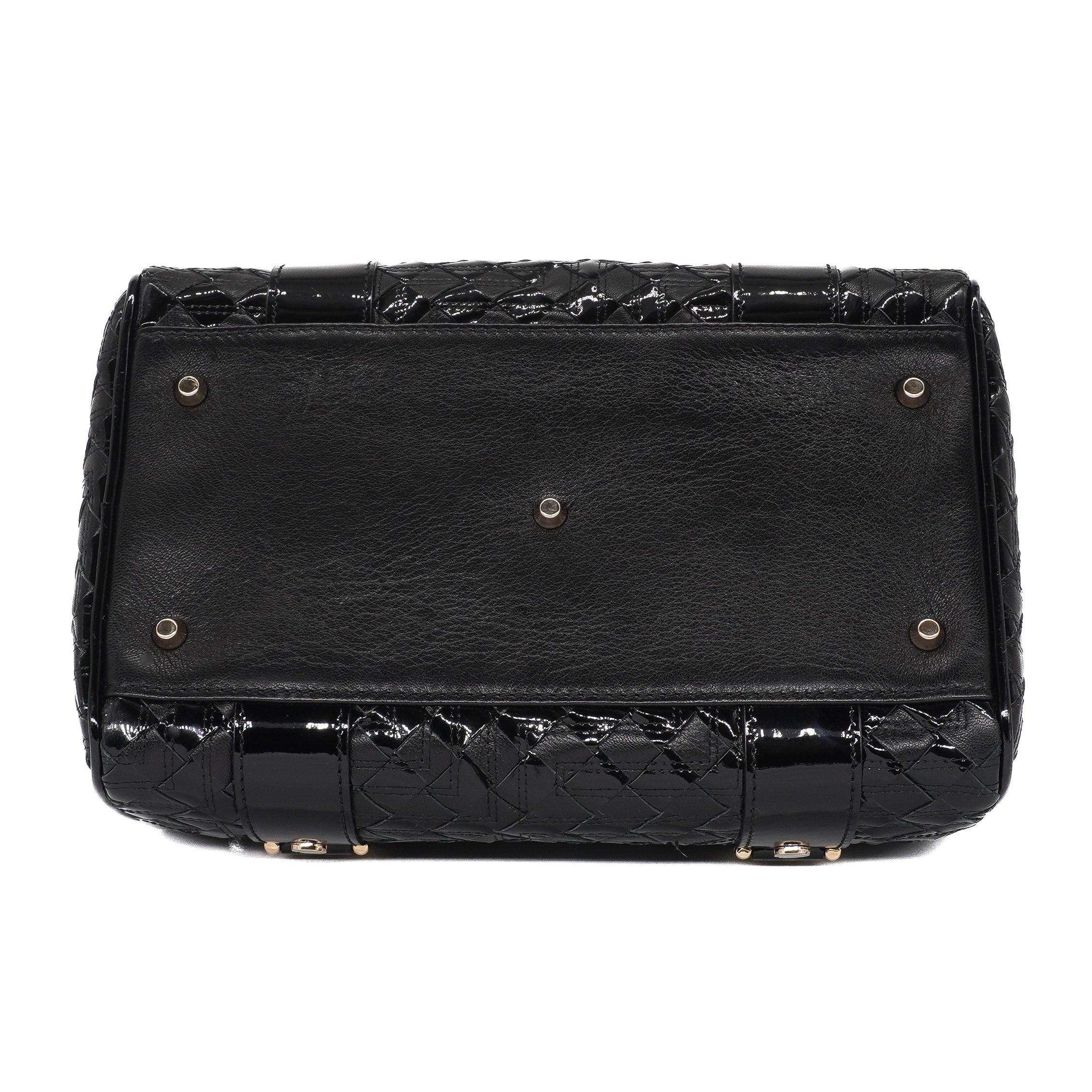 Gianni Versace Patent Leather Snap Out of It Bag