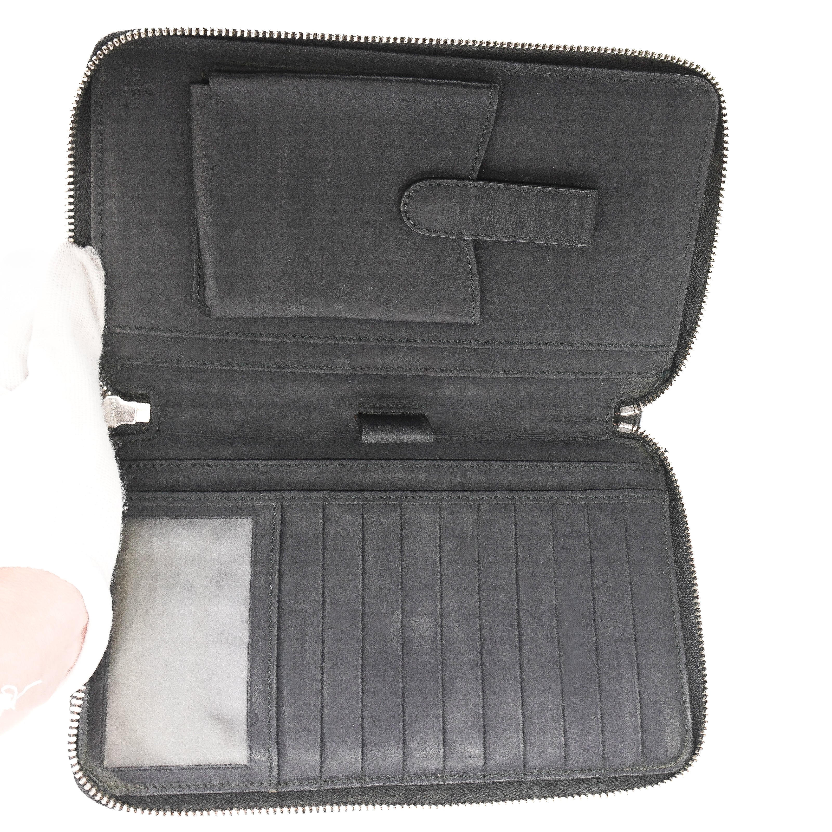 Gucci Guccissima Long Black Clutch Wallet