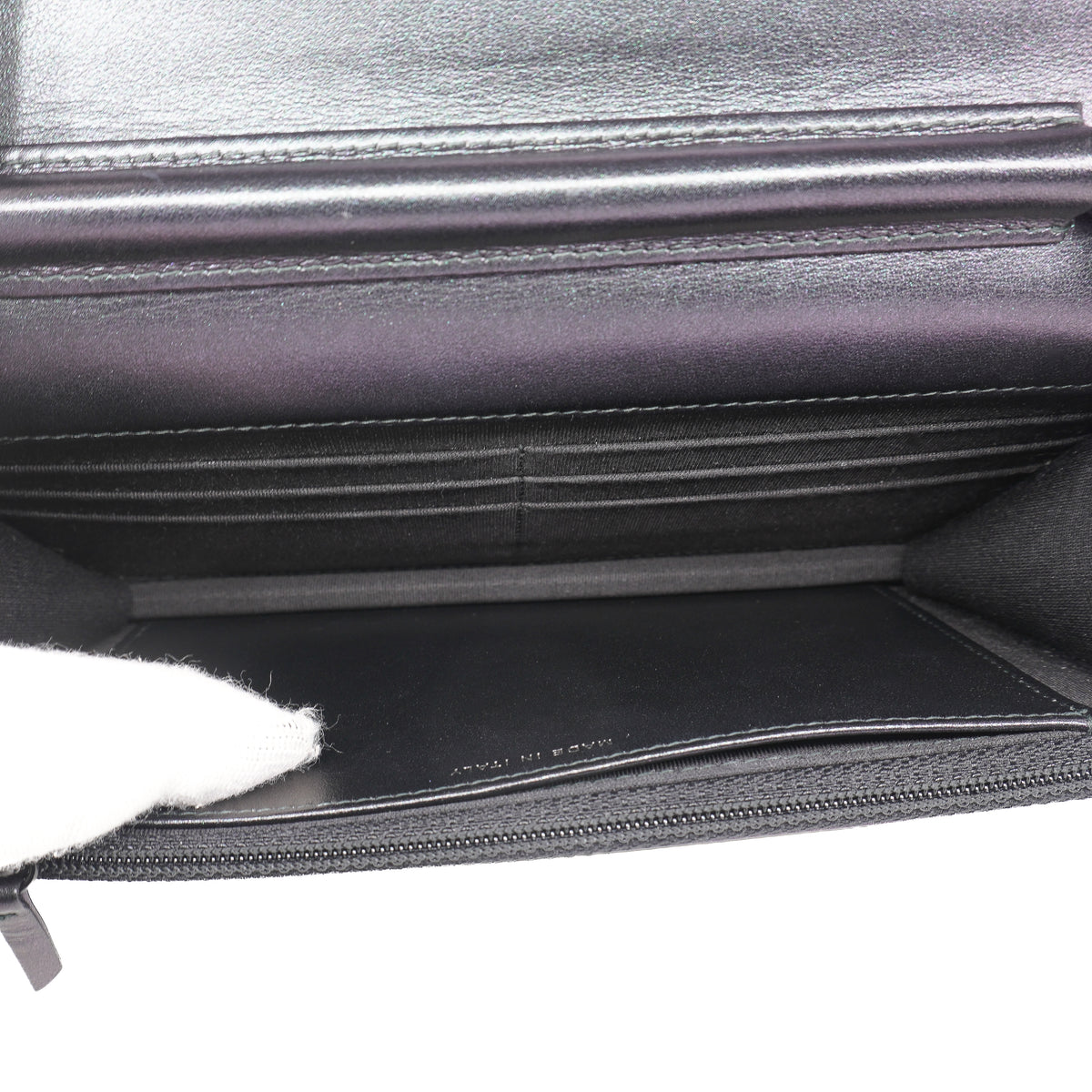 Chanel Wallet on Chain Crumpled Patent Calfskin SoBlack