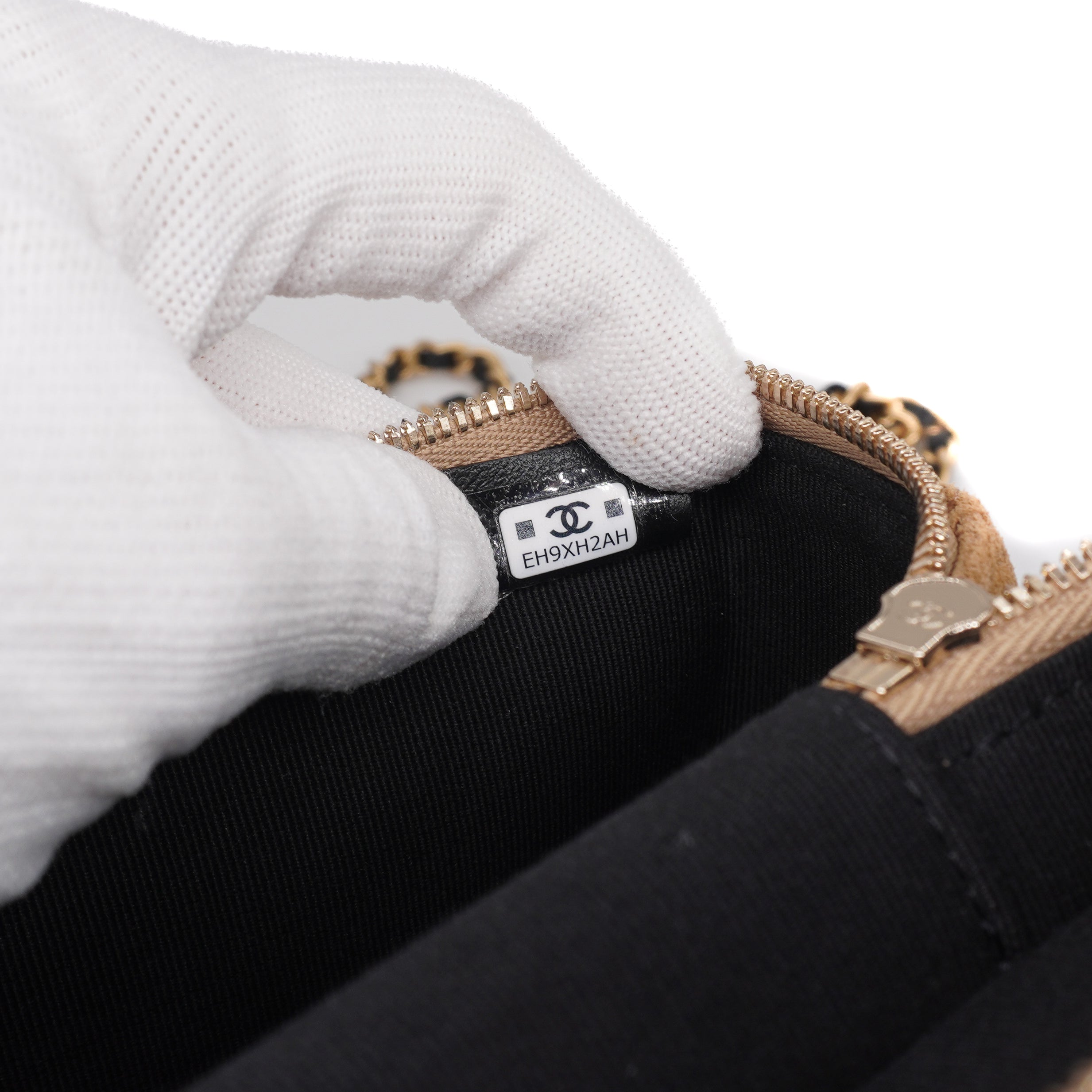 Chanel Suede Slim Vanity Case With Chain