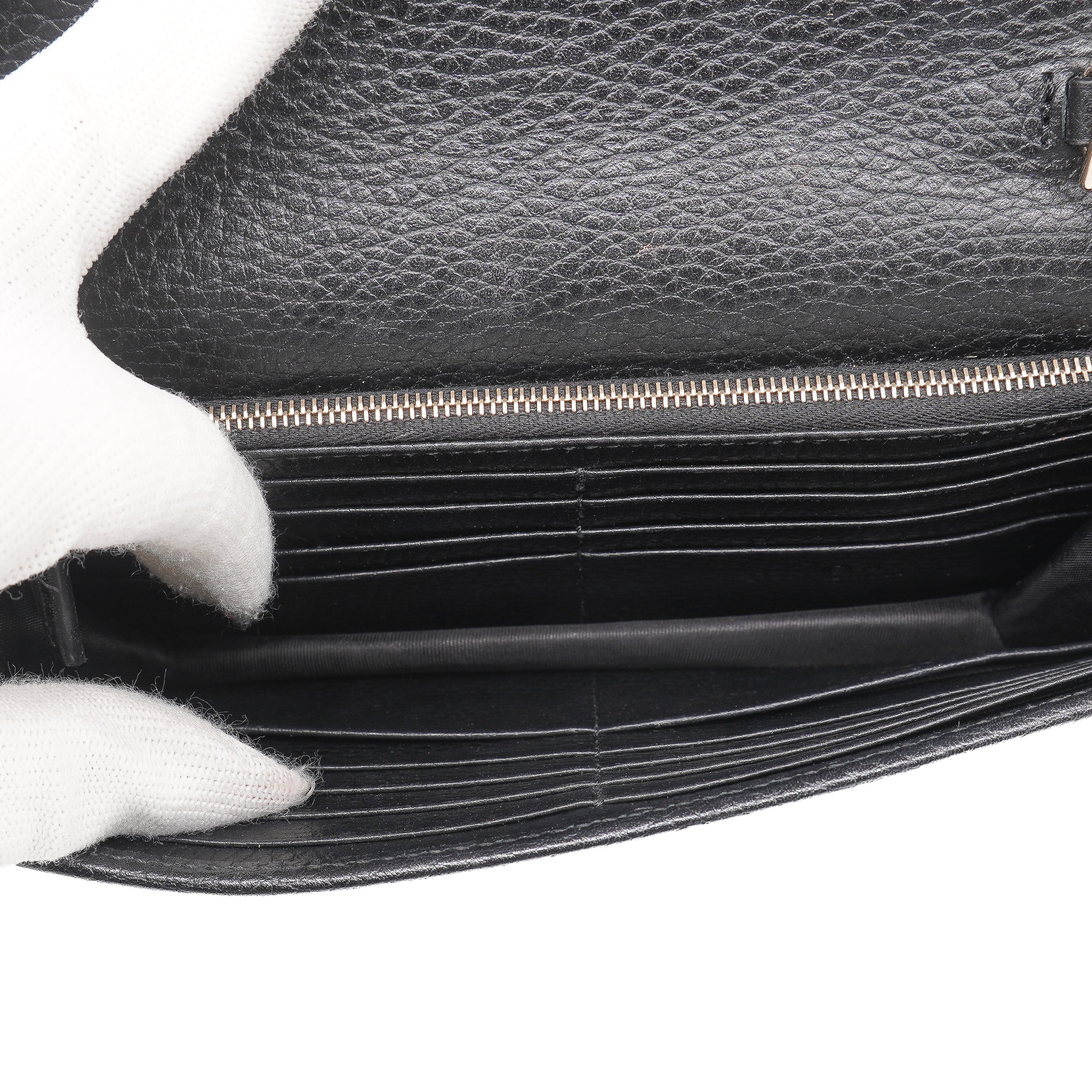 Gucci Dollar Calfskin Interlocking G Chain Wallet