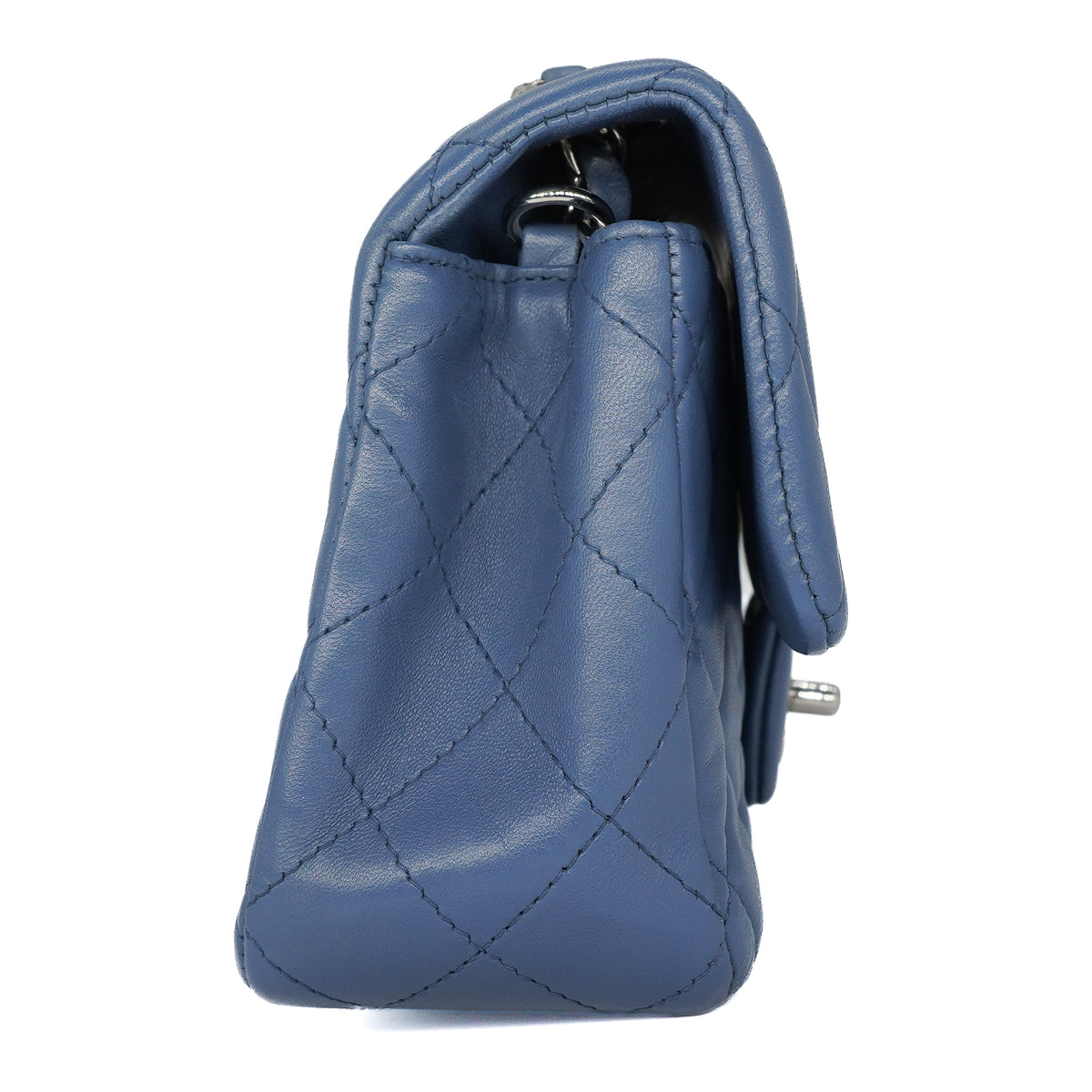 Chanel Mini Rectangular Flap Bag Lambskin Slate Blue