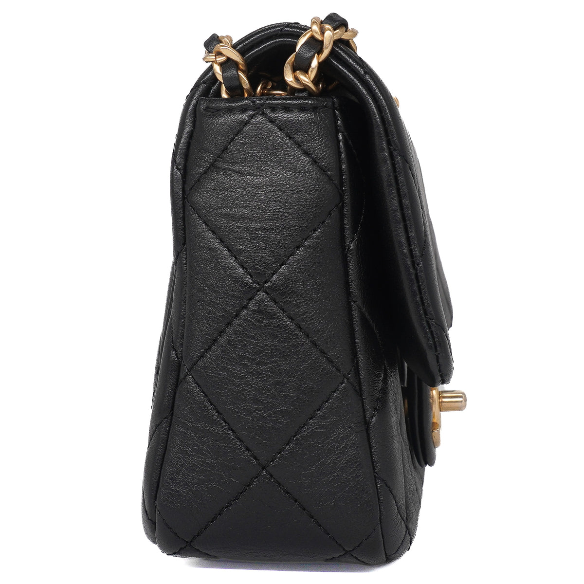 Chanel Mini Square Flap Bag Lambskin Black