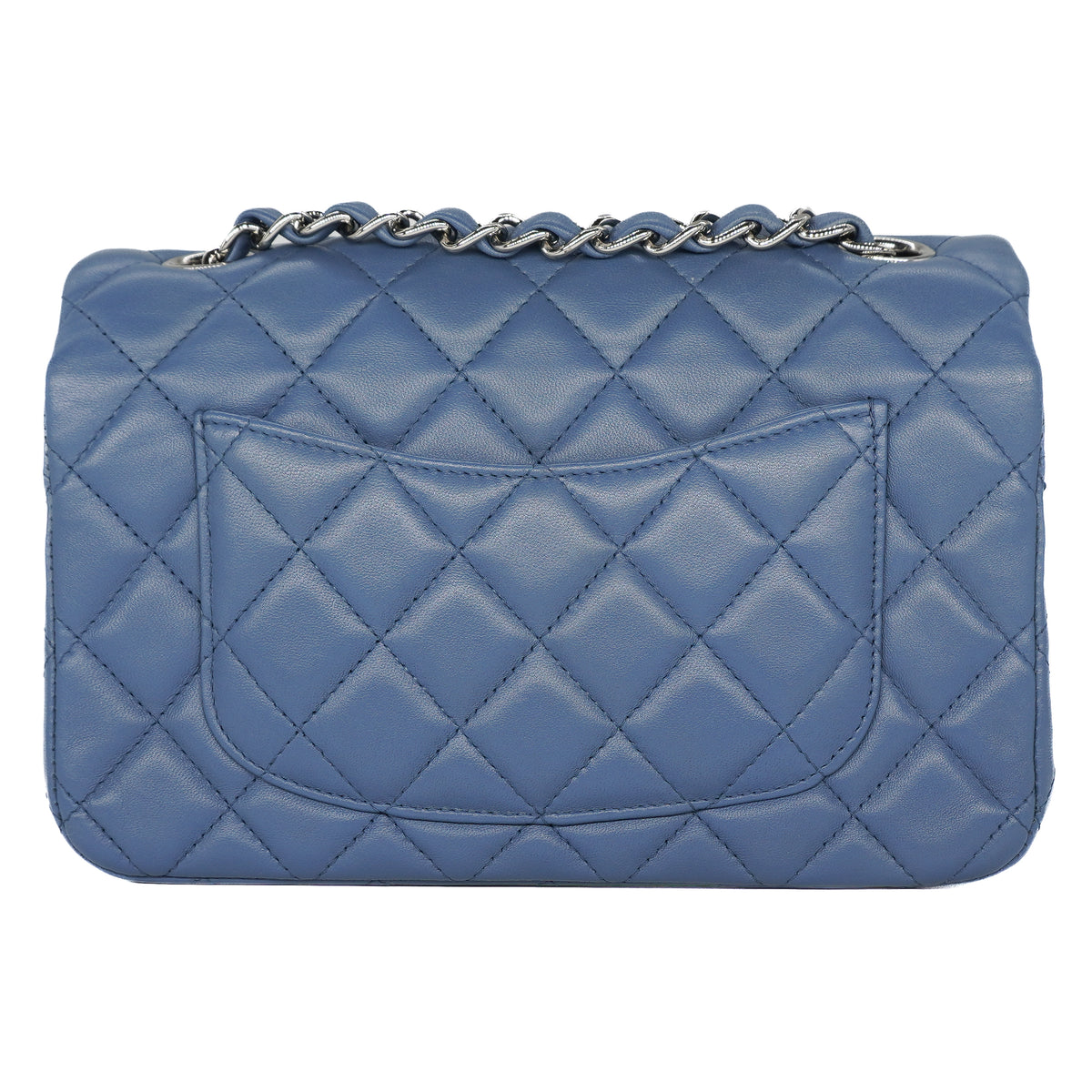 Chanel Mini Rectangular Flap Bag Lambskin Slate Blue