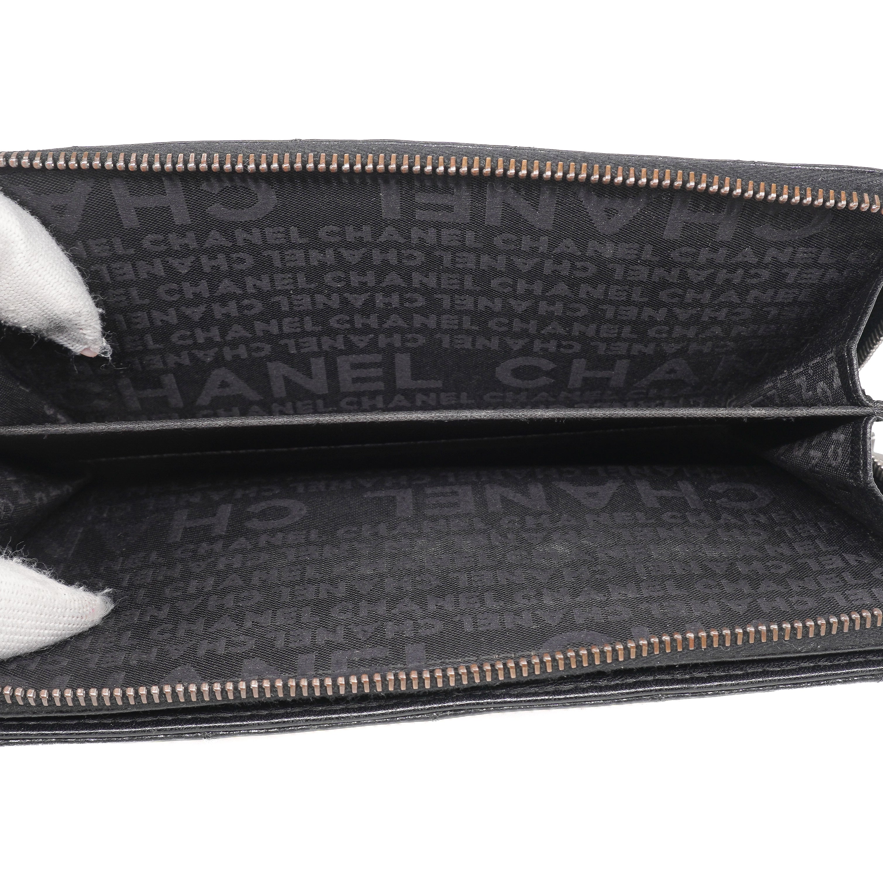 Chanel Aged Calfskin Zip Around Organizer Wallet