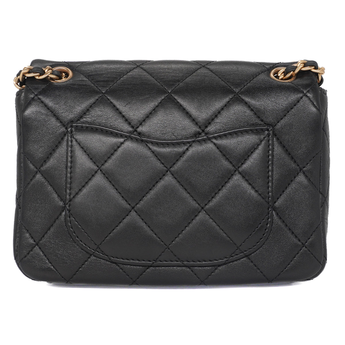 Chanel Mini Square Flap Bag Lambskin Black