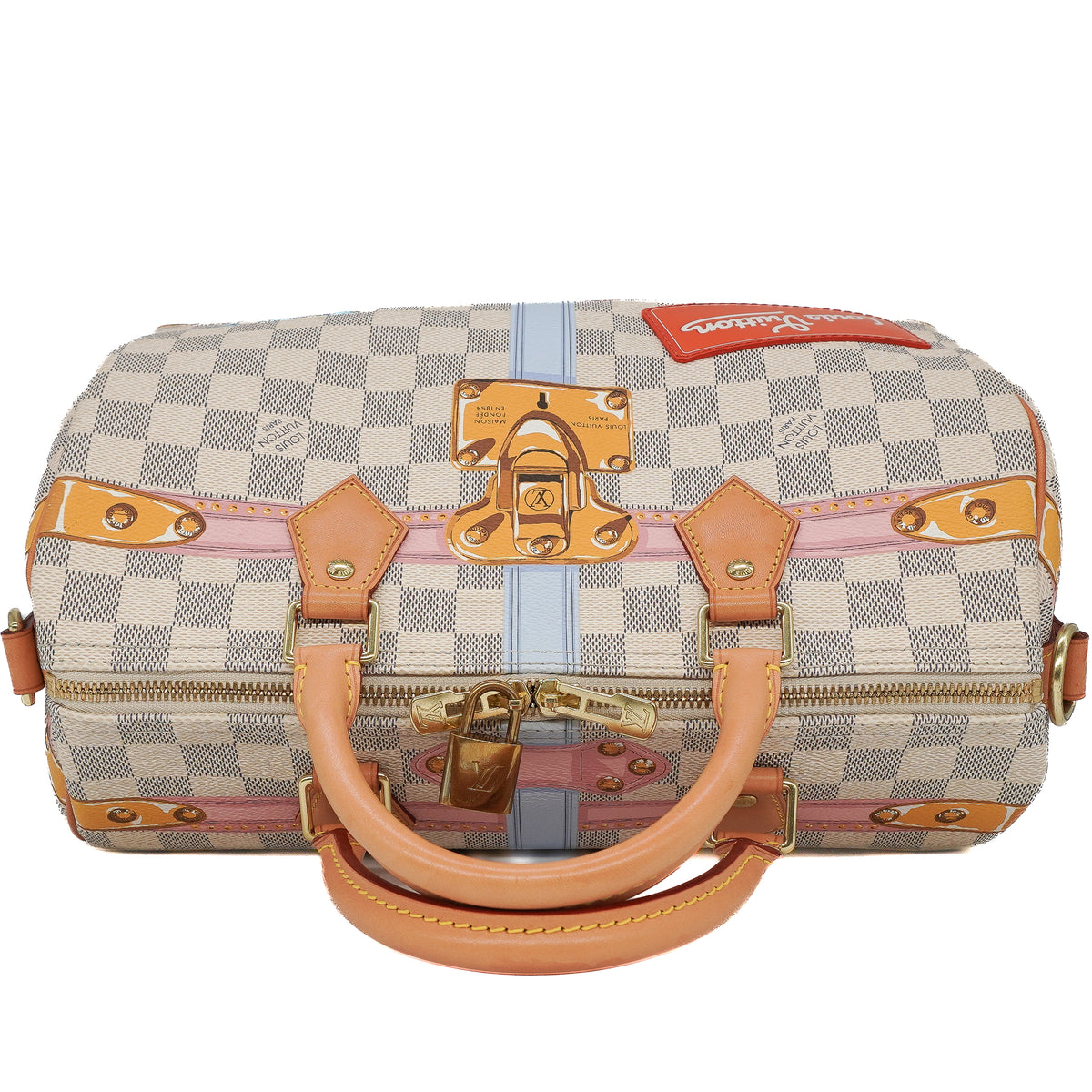 Louis Vuitton Speedy Bandoulière 30 Damier Azur Summer Trunks