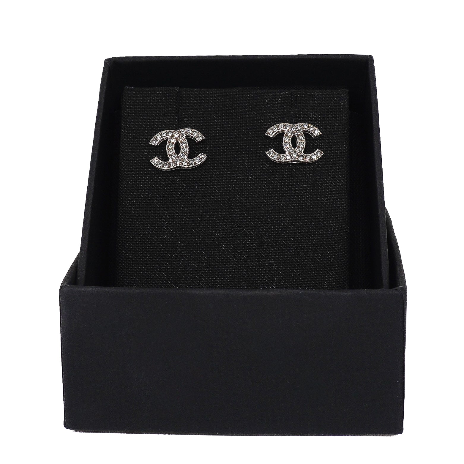 Chanel Crystal CC Small Stud Earrings