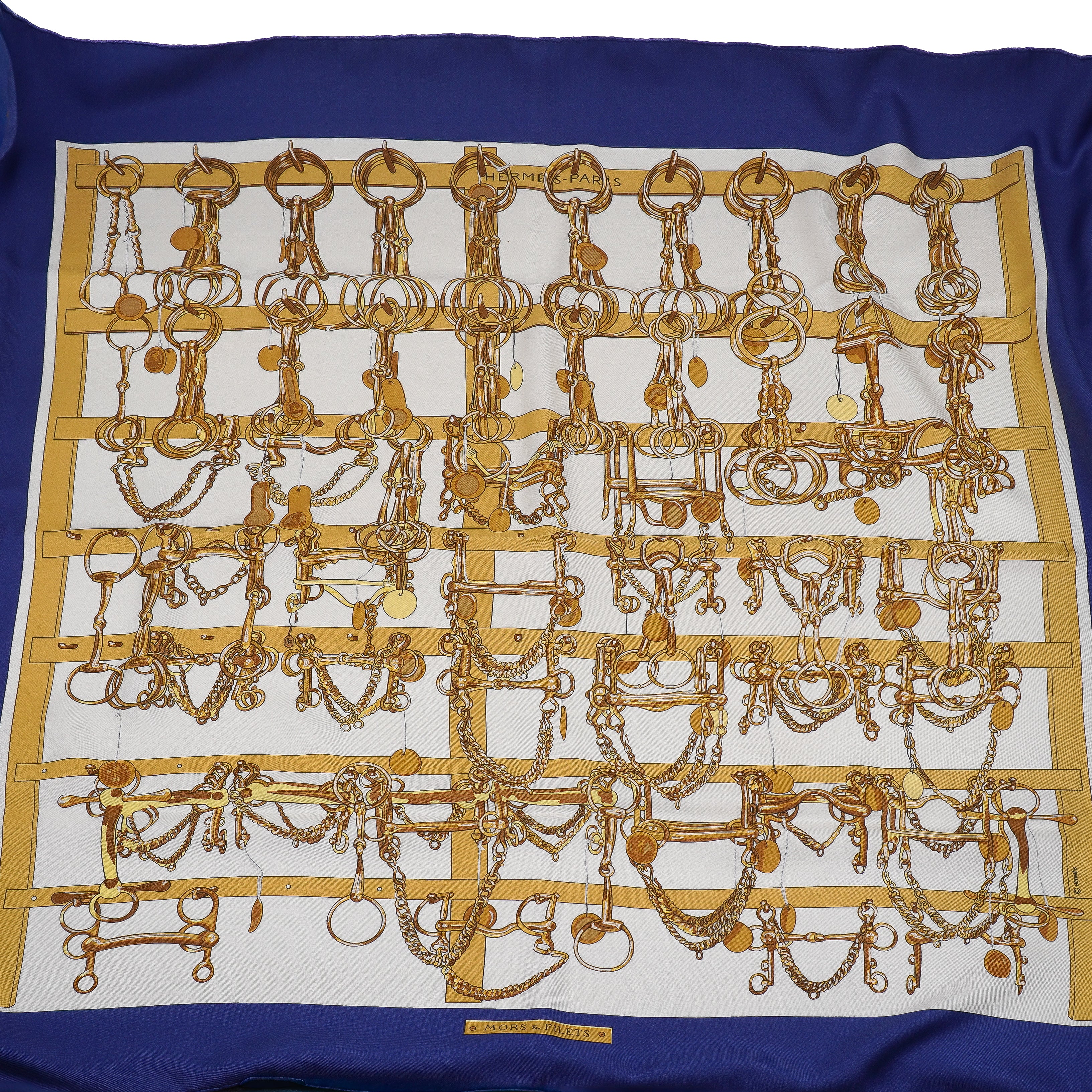 Hermes Mors Et Filets Silk Scarf
