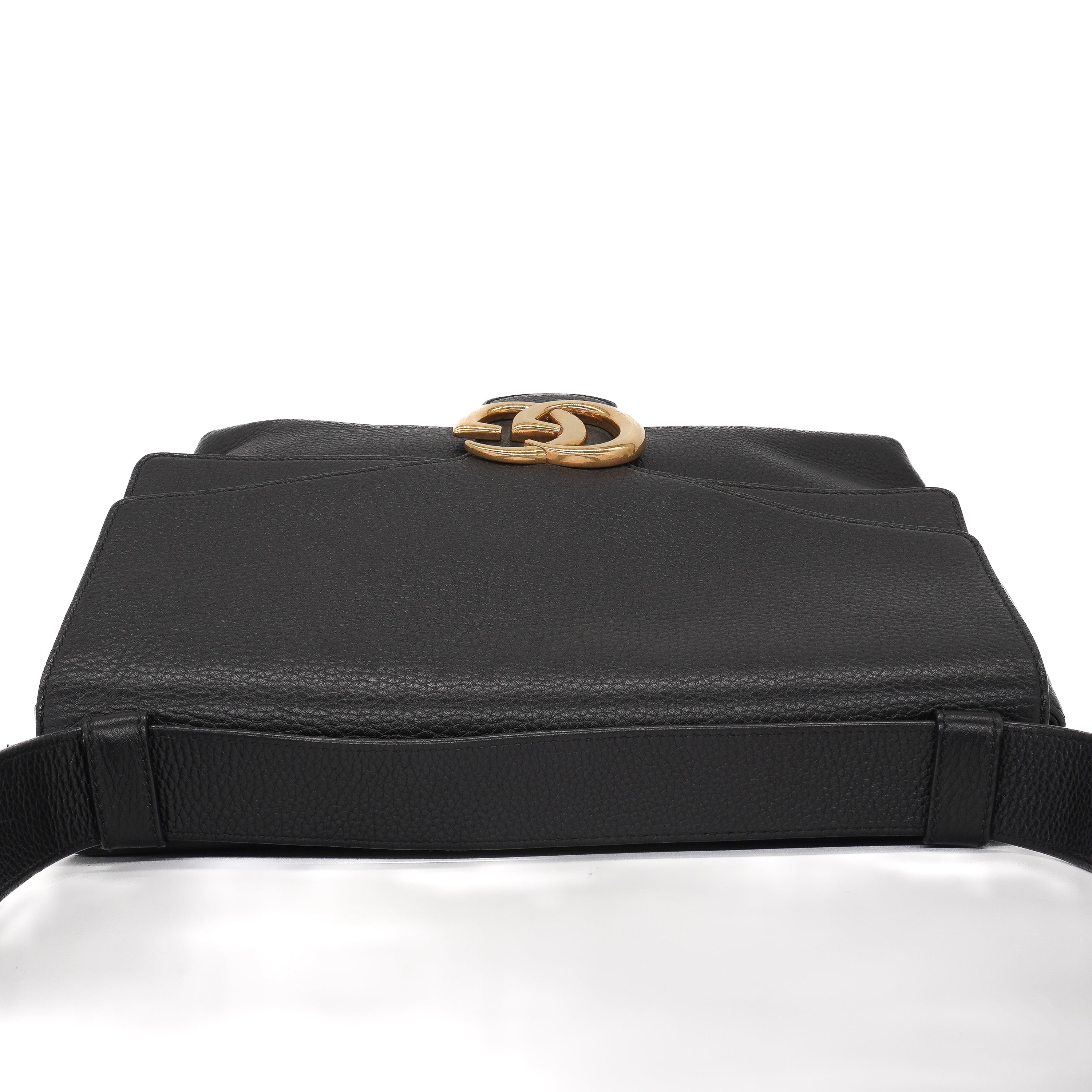 Gucci Pebbled Calfskin GG Marmont Large Flap Bag