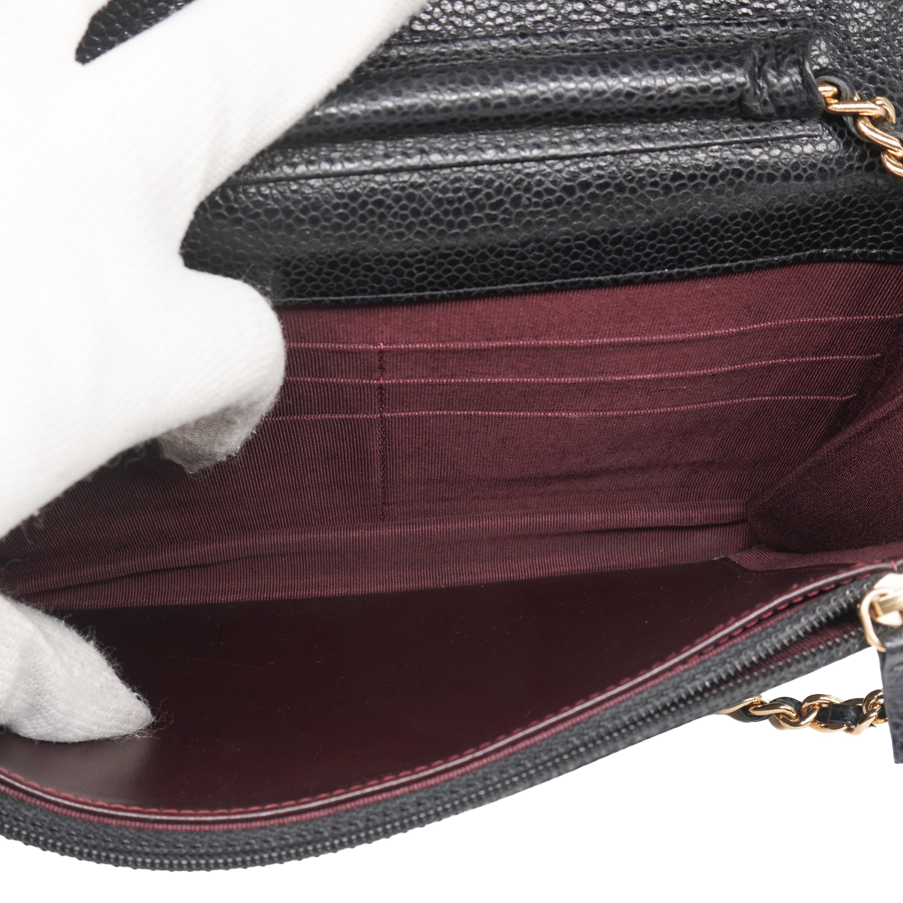 Chanel Quilted Caviar Wallet On Chain