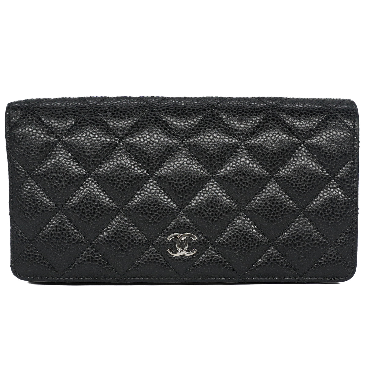 Chanel Yen Wallet Quilted Caviar Black
