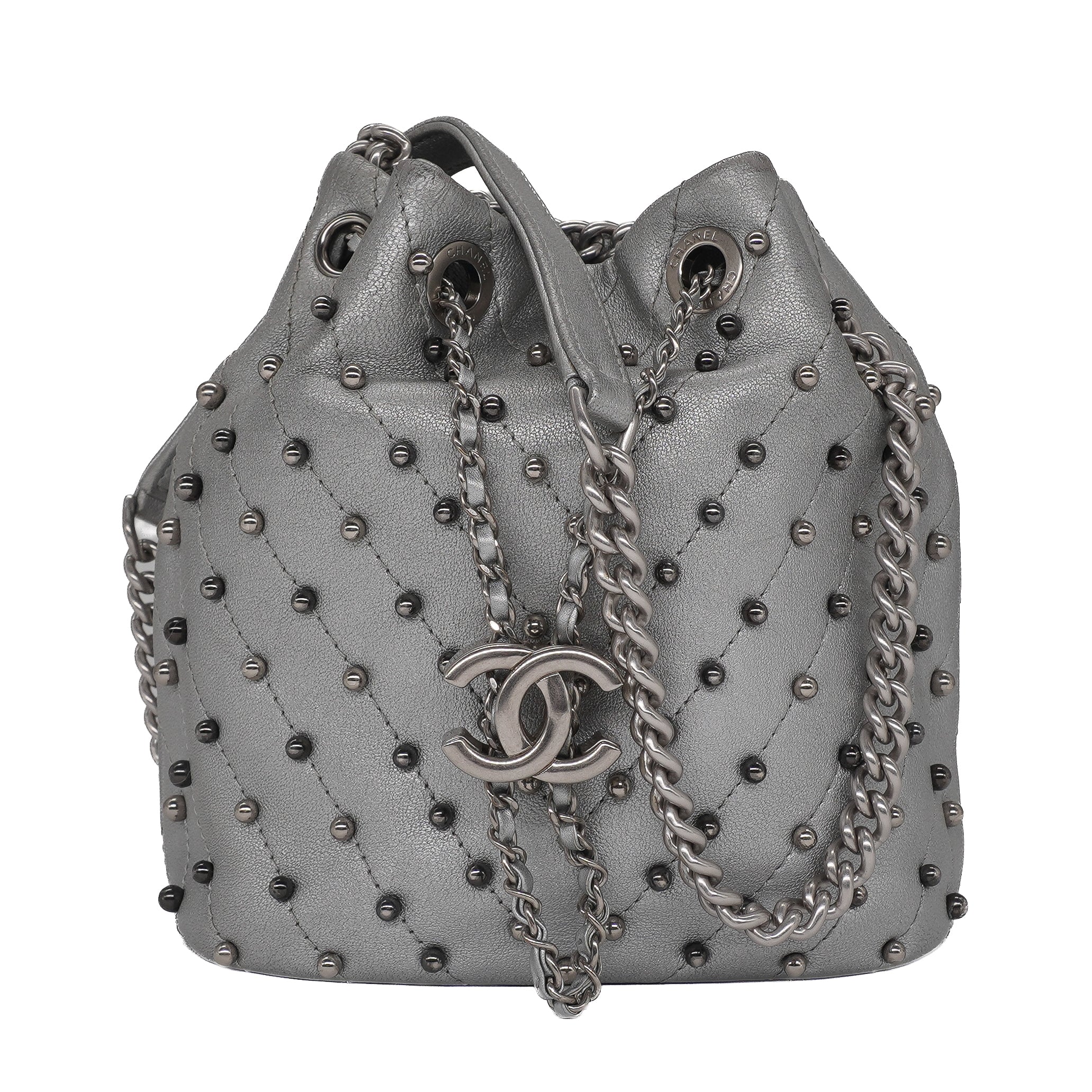 Chanel Metallic Studded Small Stud Wars Drawstring Bag