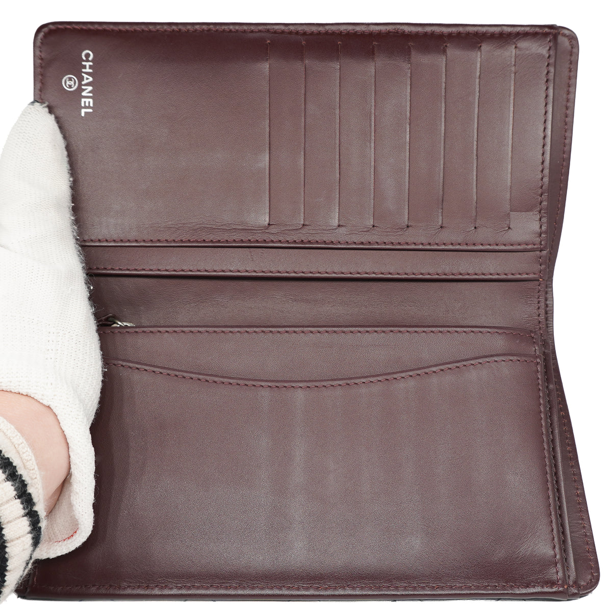 Chanel Yen Wallet Quilted Caviar Black