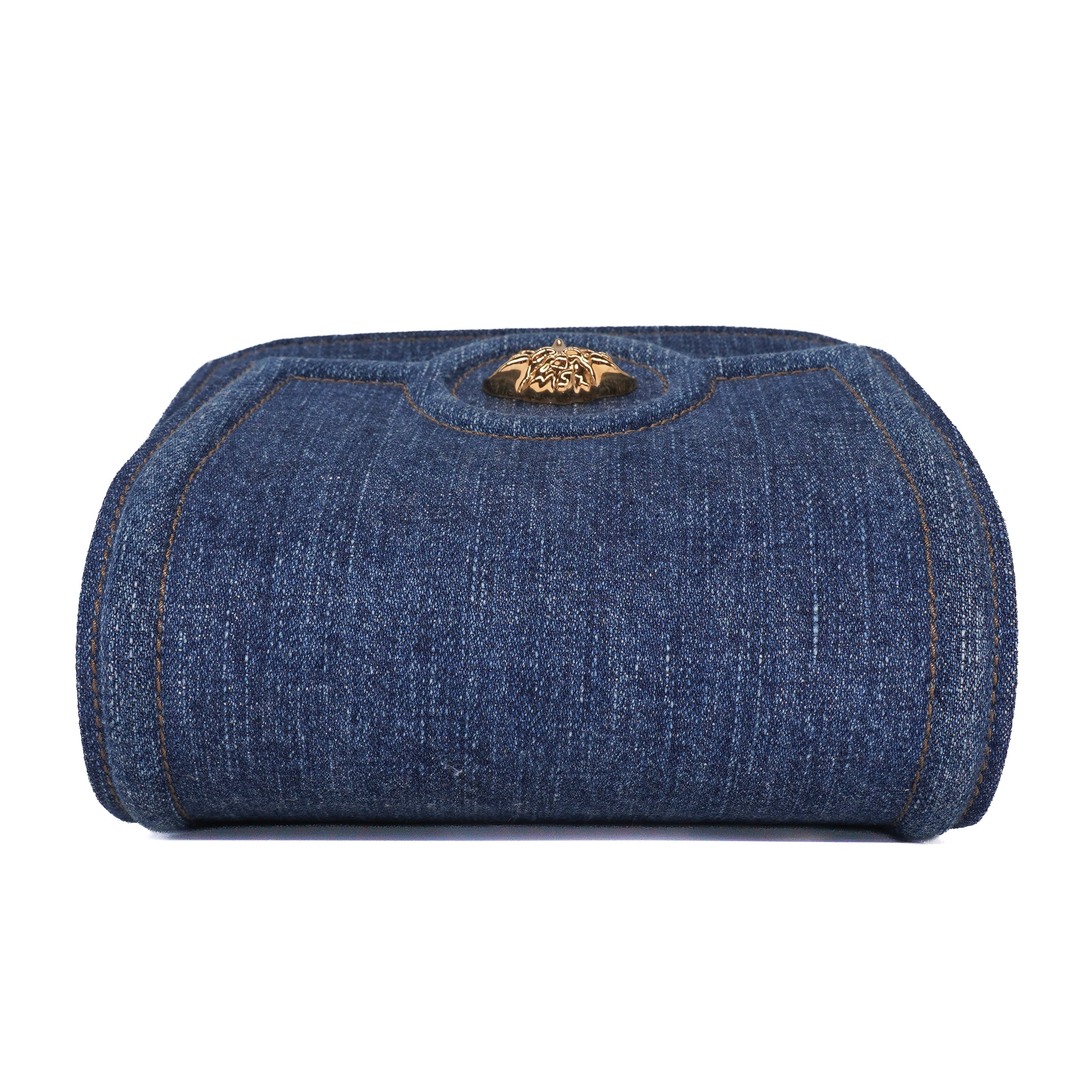 Versace Denim La Medusa Chain Shoulder Bag