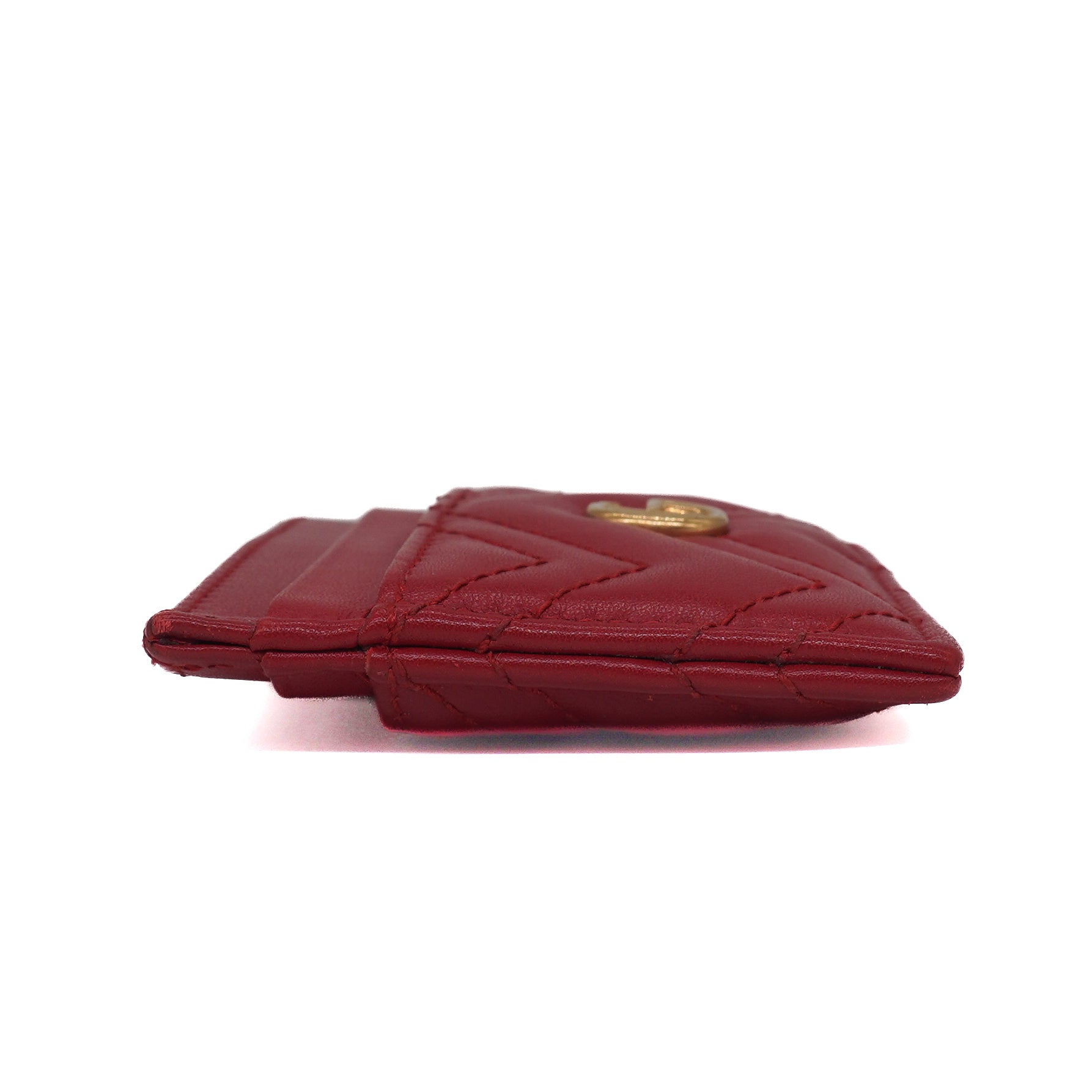 Gucci Calfskin Matelasse GG Marmont Card Holder