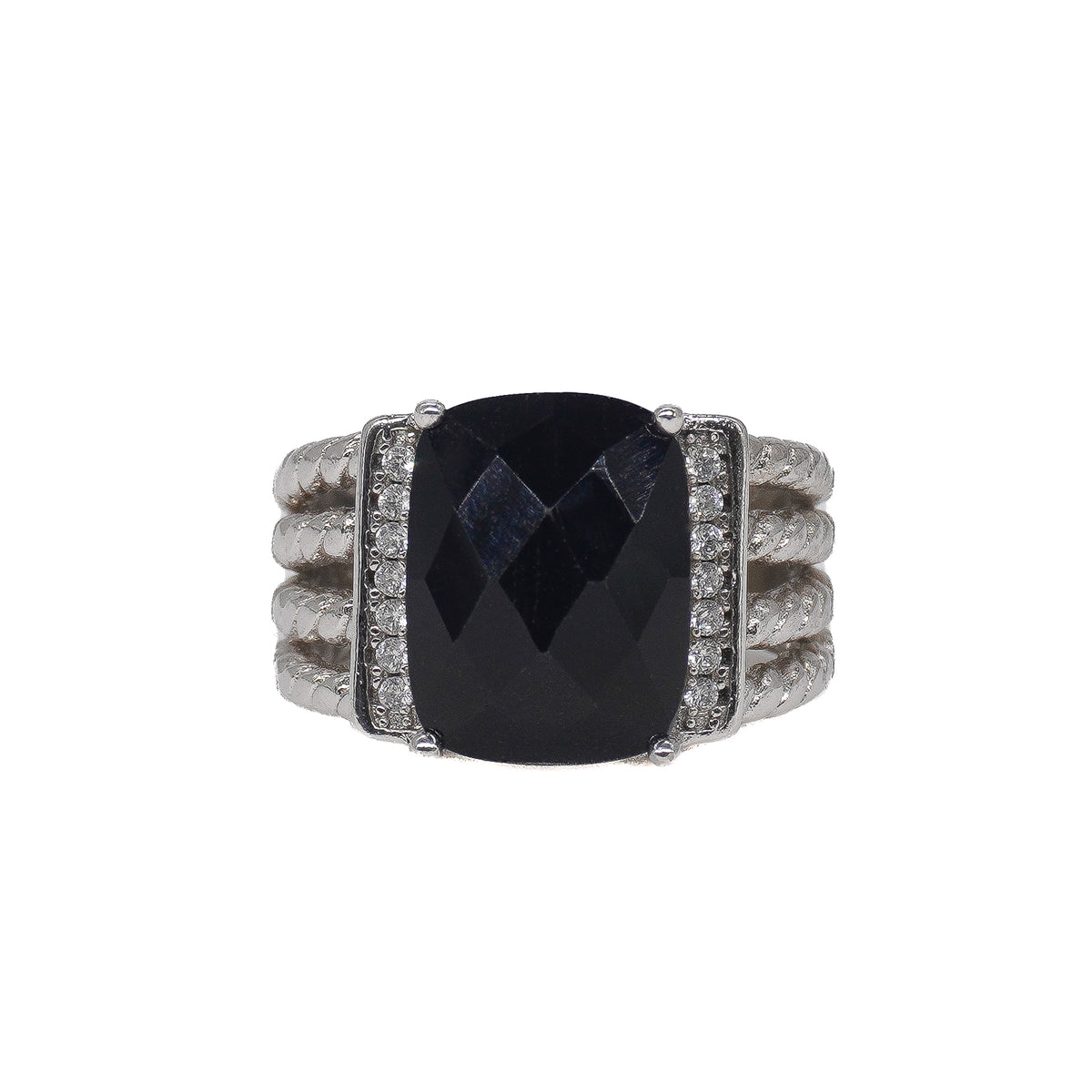 David Yurman Wheaton Ring Black Onyx and Diamond