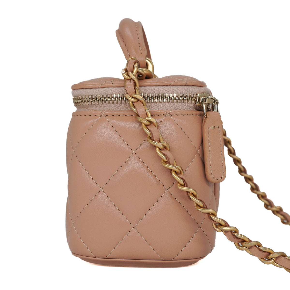 Chanel Mini Vanity Case with Chain Lambskin Beige
