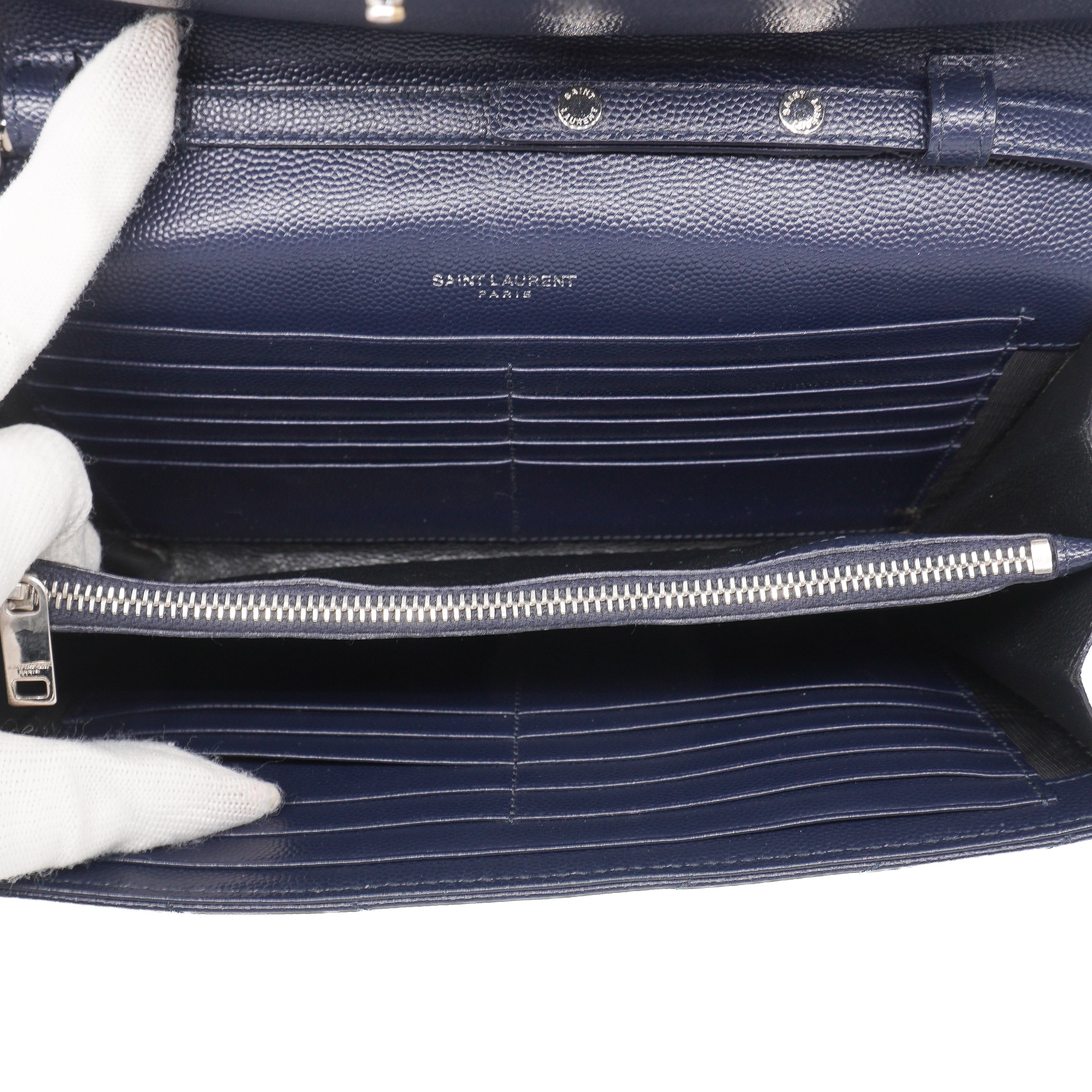 Saint Laurent Grain De Poudre Envelope Chain Wallet