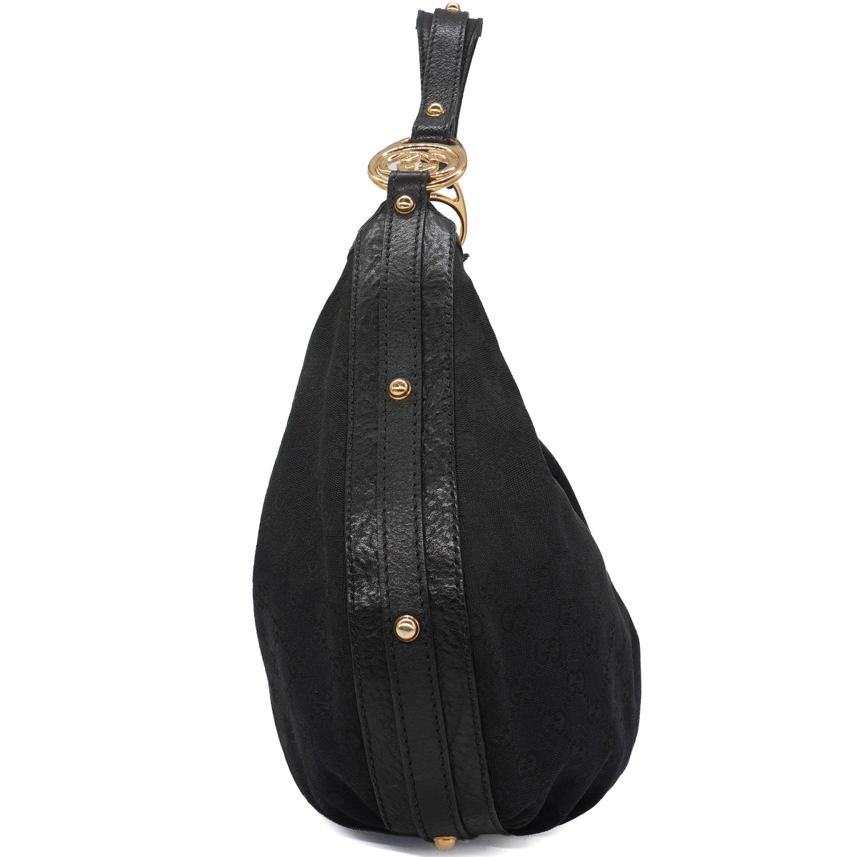 Gucci Interlocking GG Hobo Bag Canvas Black