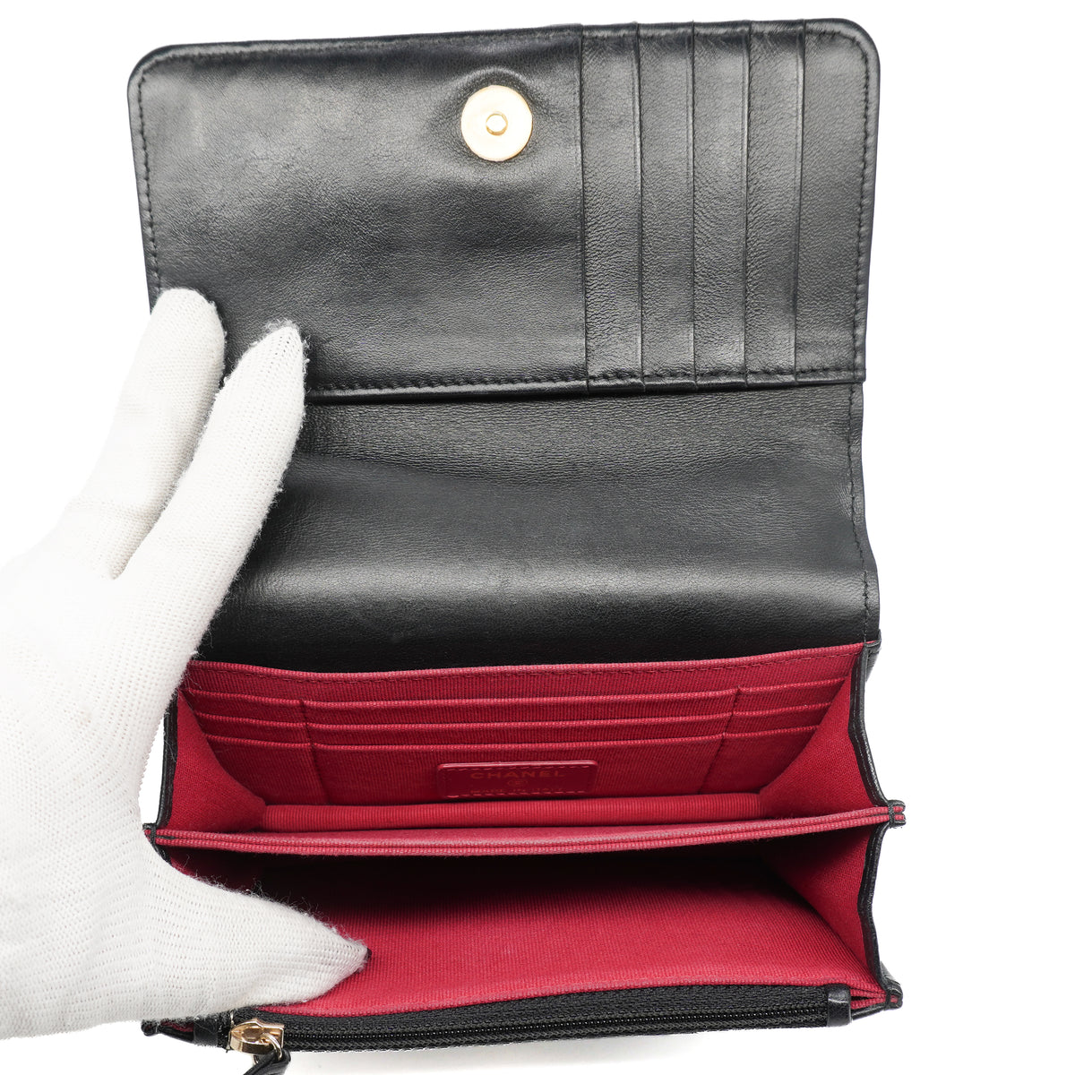 Chanel Enamel CC Clutch with Chain Lambskin