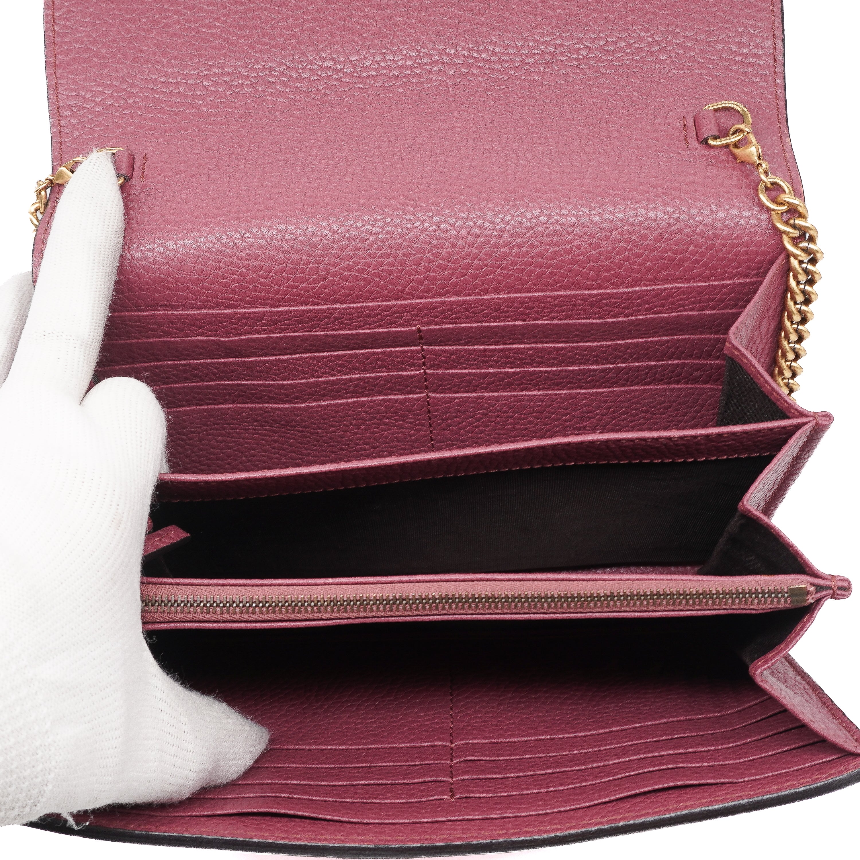 Gucci Calfskin Chain Wallet