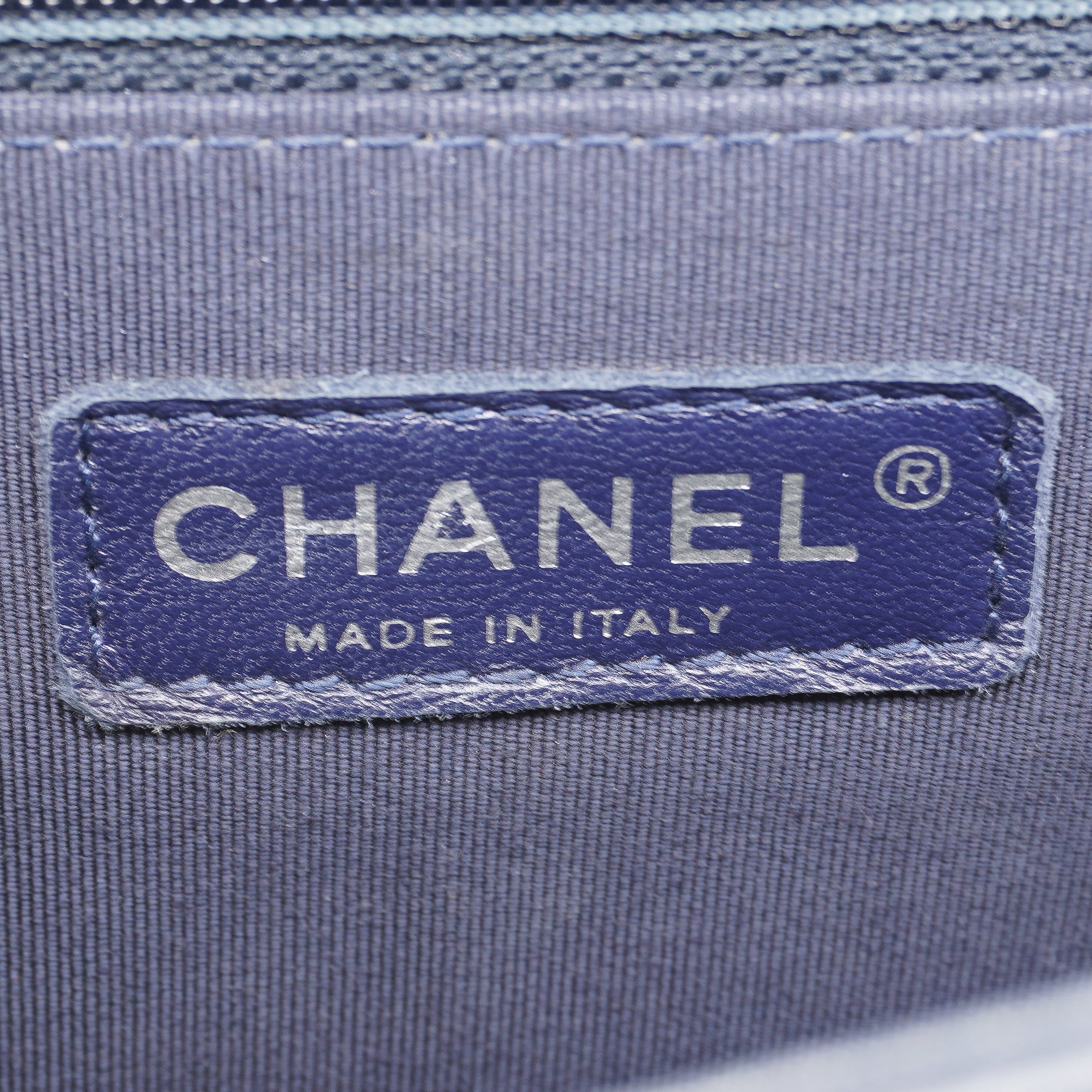 Chanel Navy Lambskin Large Boy Bag