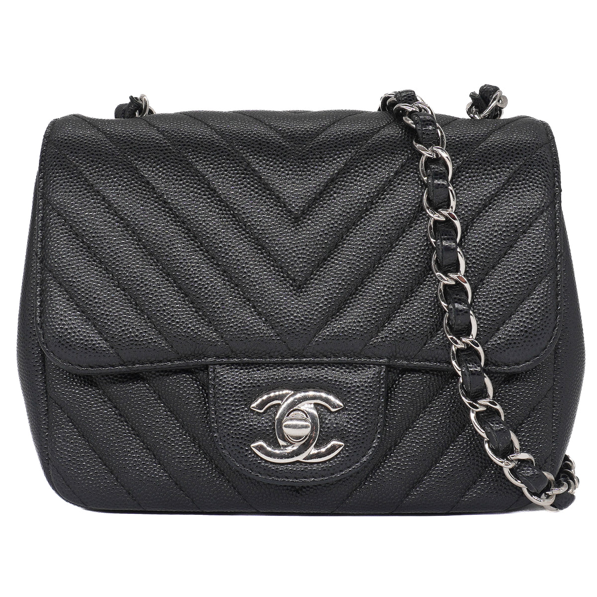 Chanel Mini Square Flap Caviar Black