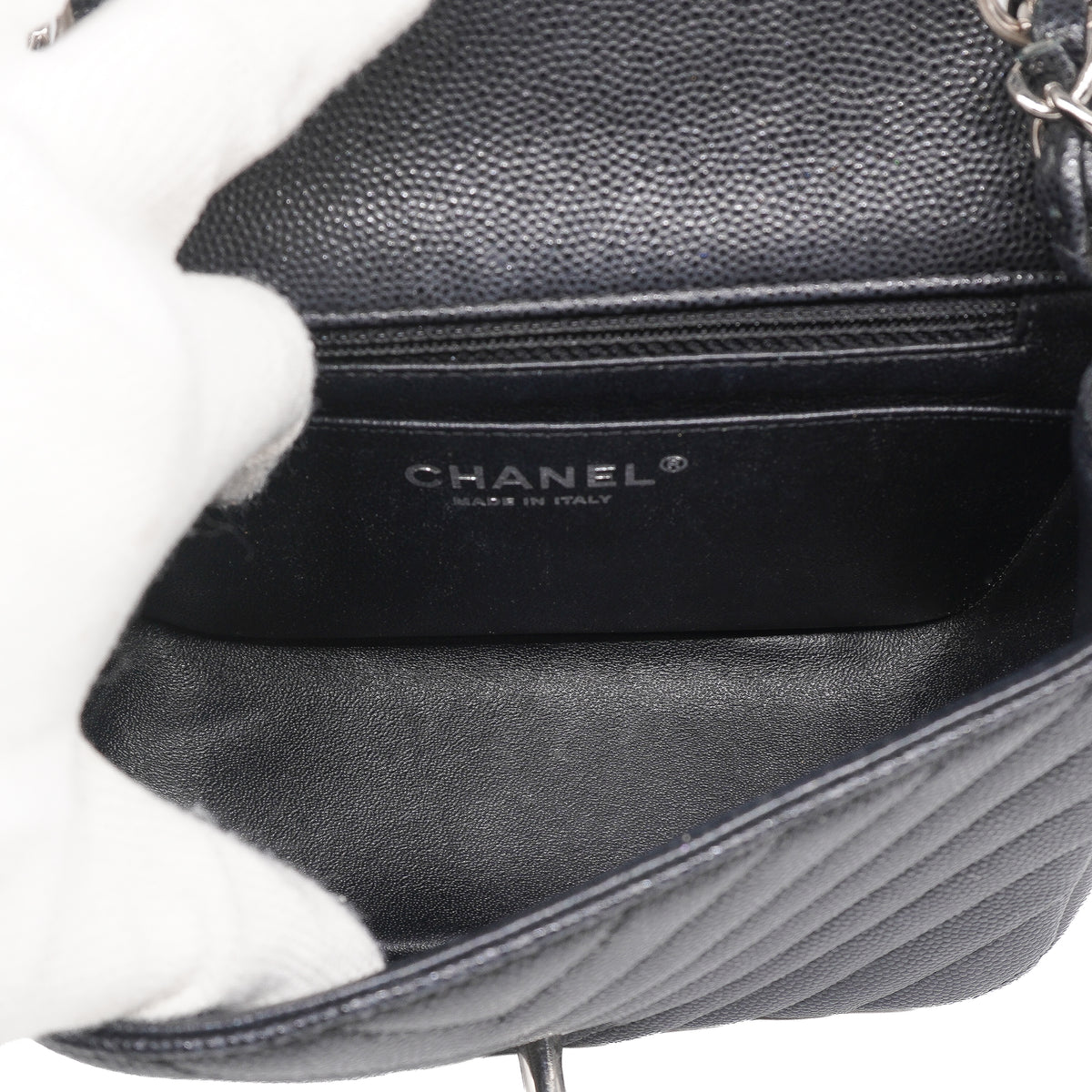 Chanel Mini Square Flap Caviar Black