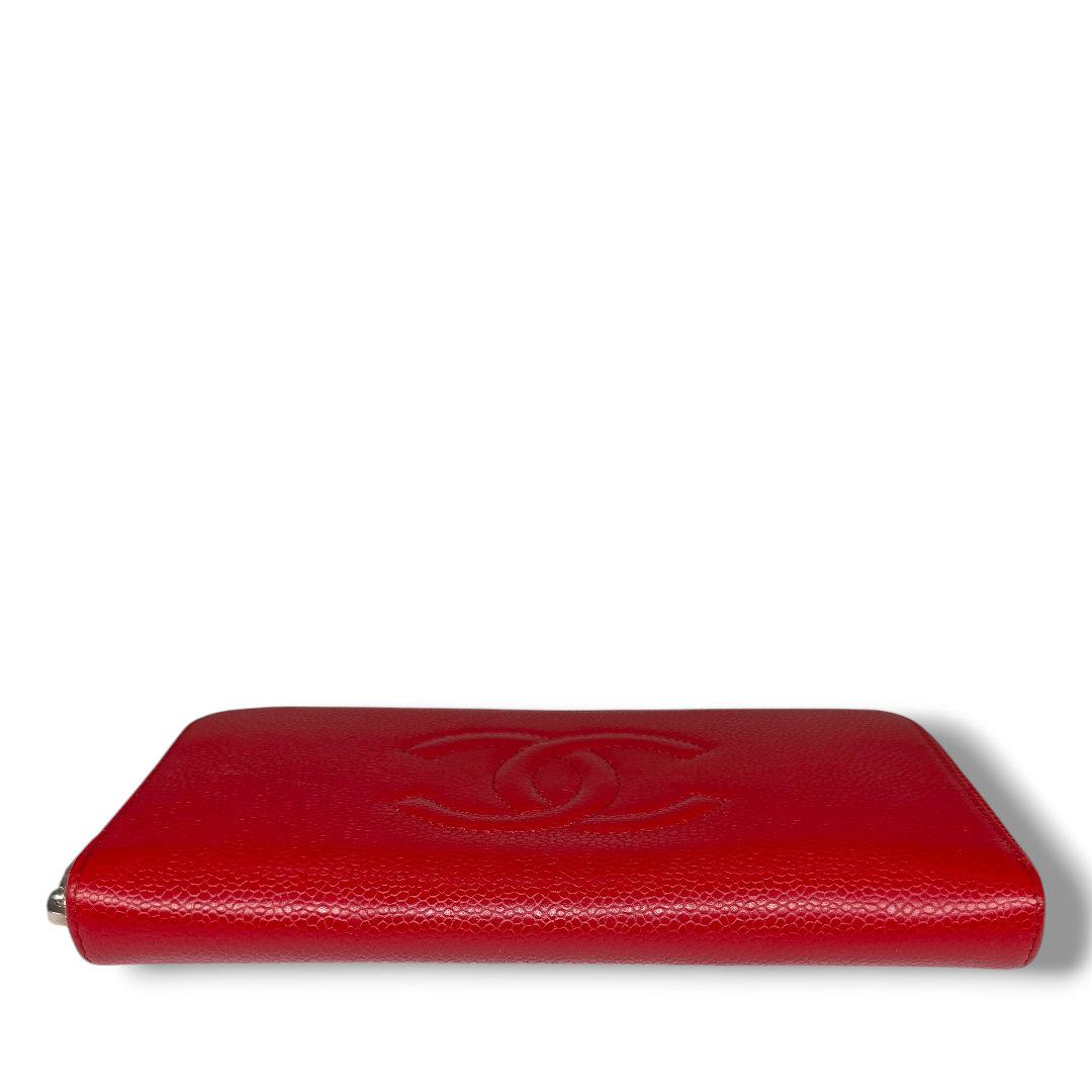 Chanel Caviar Large Timeless CC Zip Around Wallet