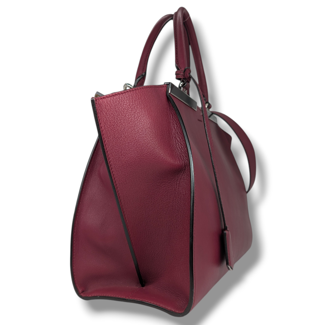 Fendi Vitello Dolce Marmol Shiny Nappa Petit 3Jourss Tote
