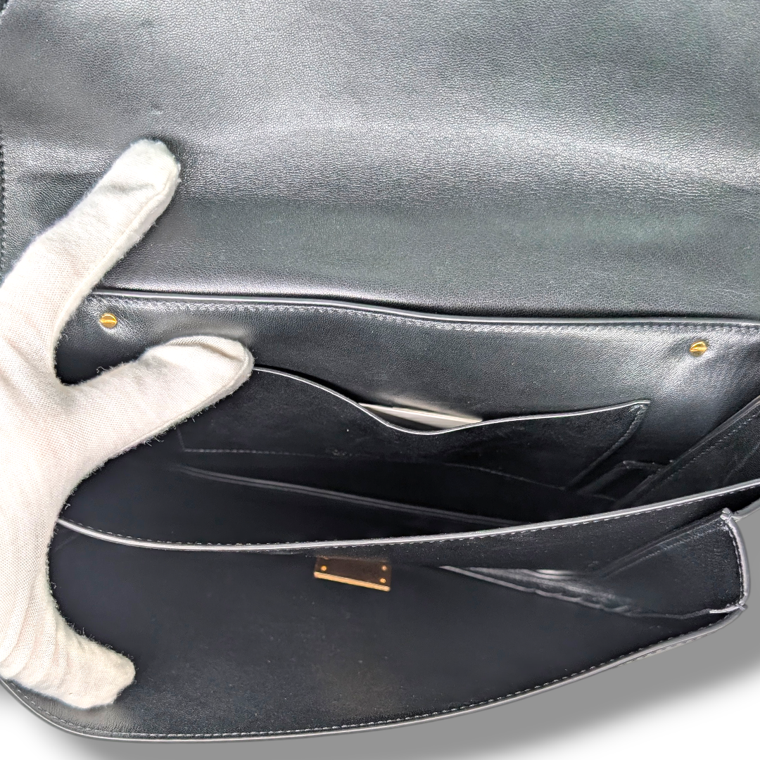 Bottega Veneta Calfskin Mount Envelope Bag (black)
