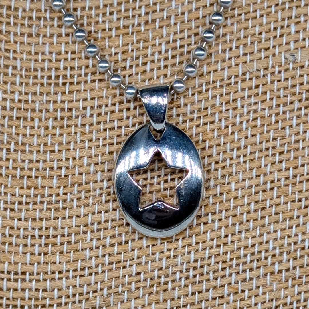 Tiffany & Co Beaded Chain Stencil Star Necklace