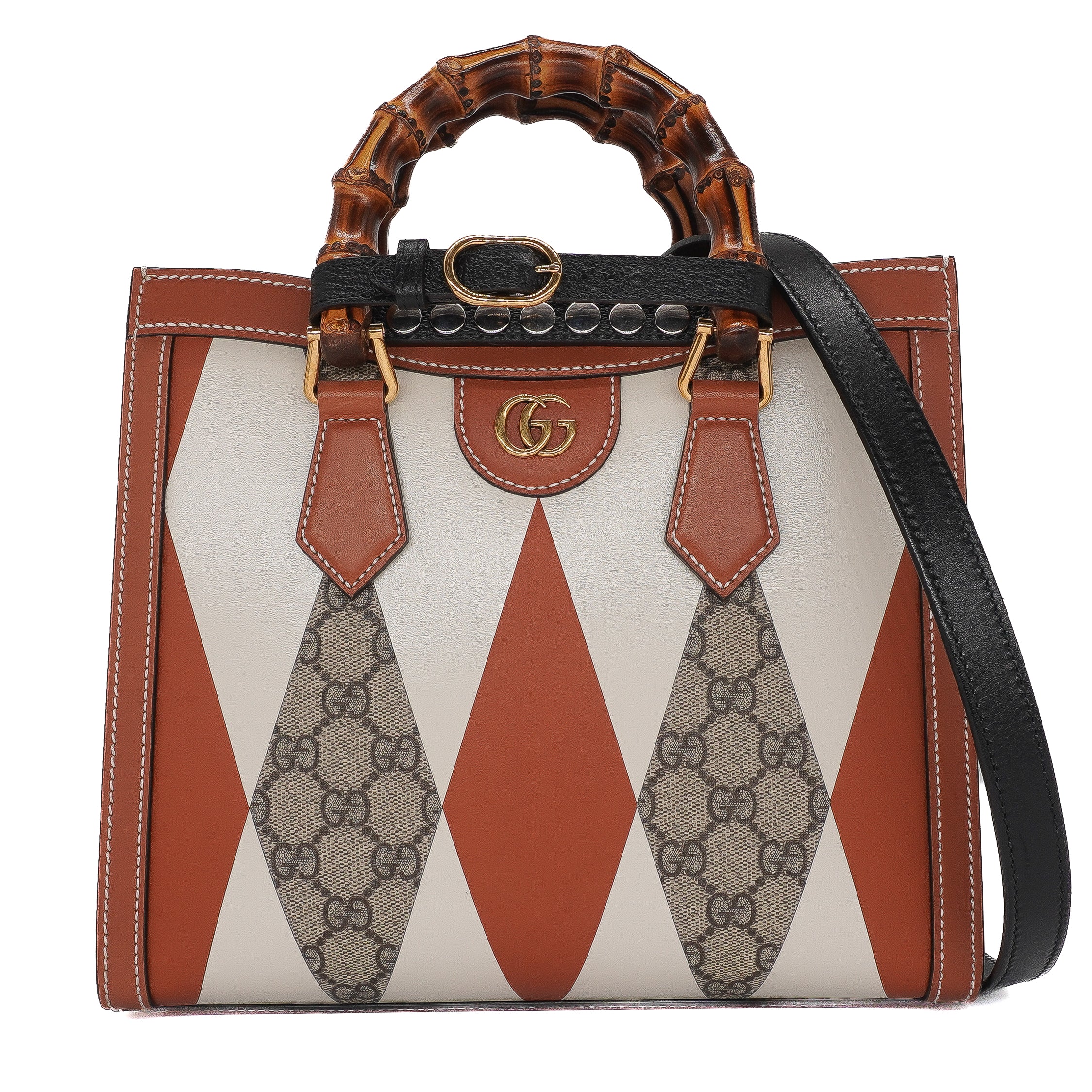 Gucci GG Supreme Rhombus Studded Small Diana Tote